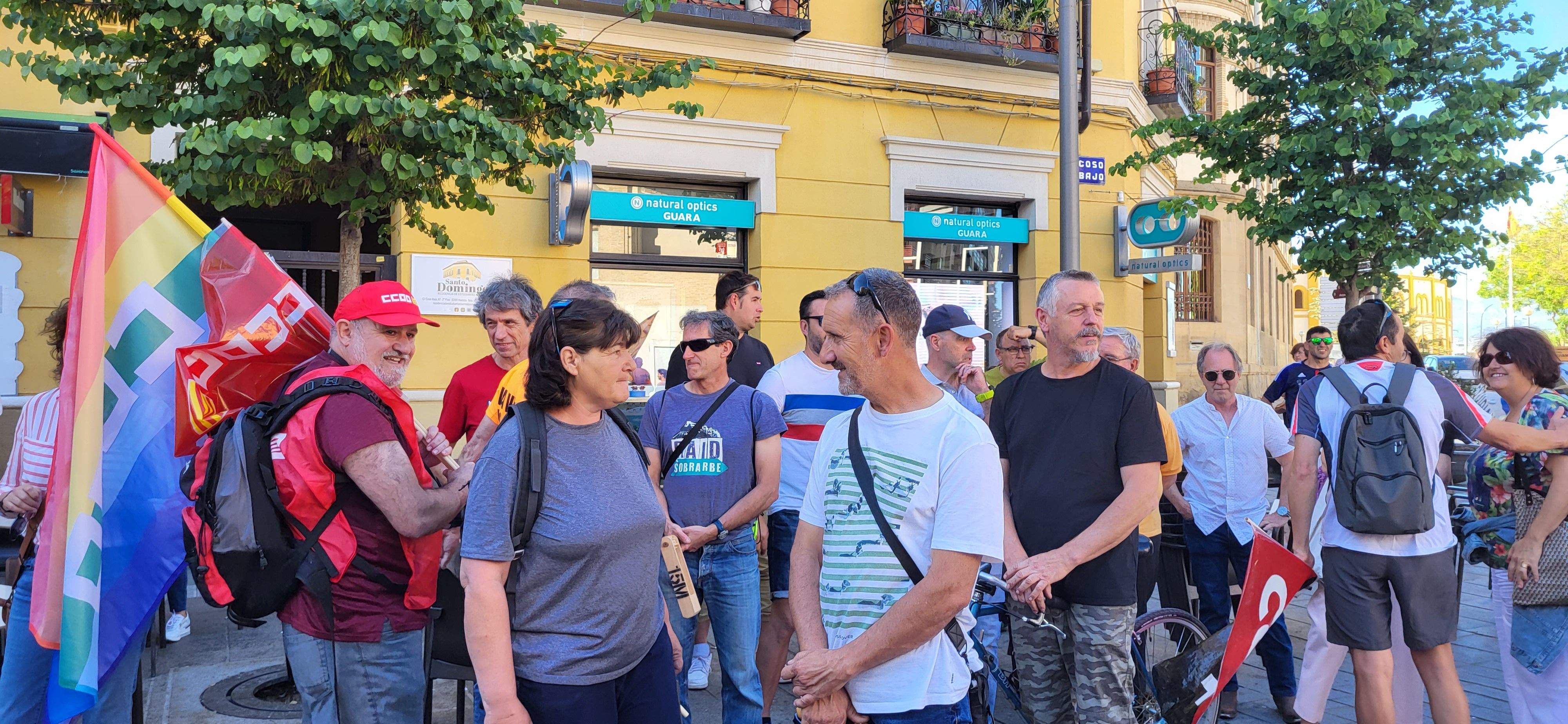 Manifestación de trabajadores municipales de Huesca. Foto: Mercedes Manterola