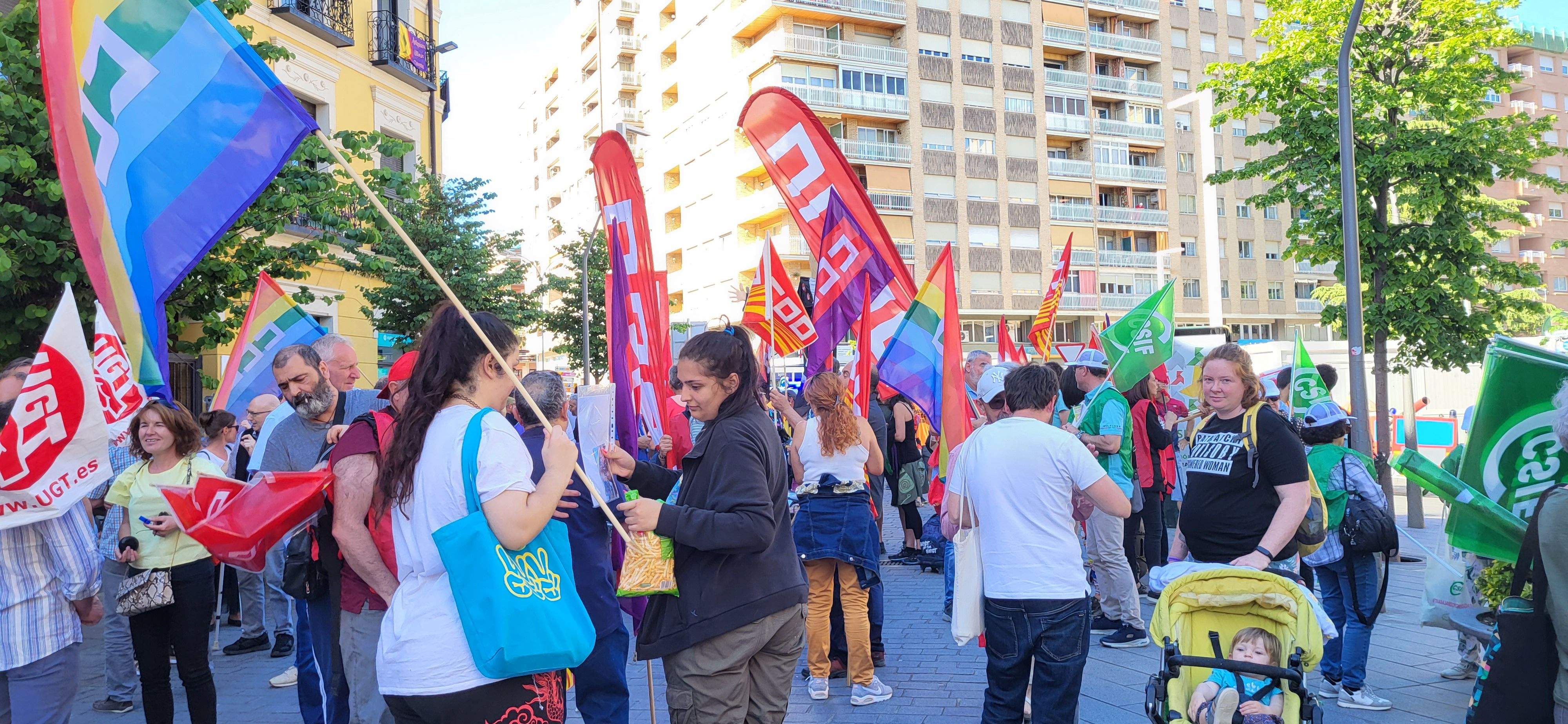 Manifestación de trabajadores municipales de Huesca. Foto: Mercedes Manterola