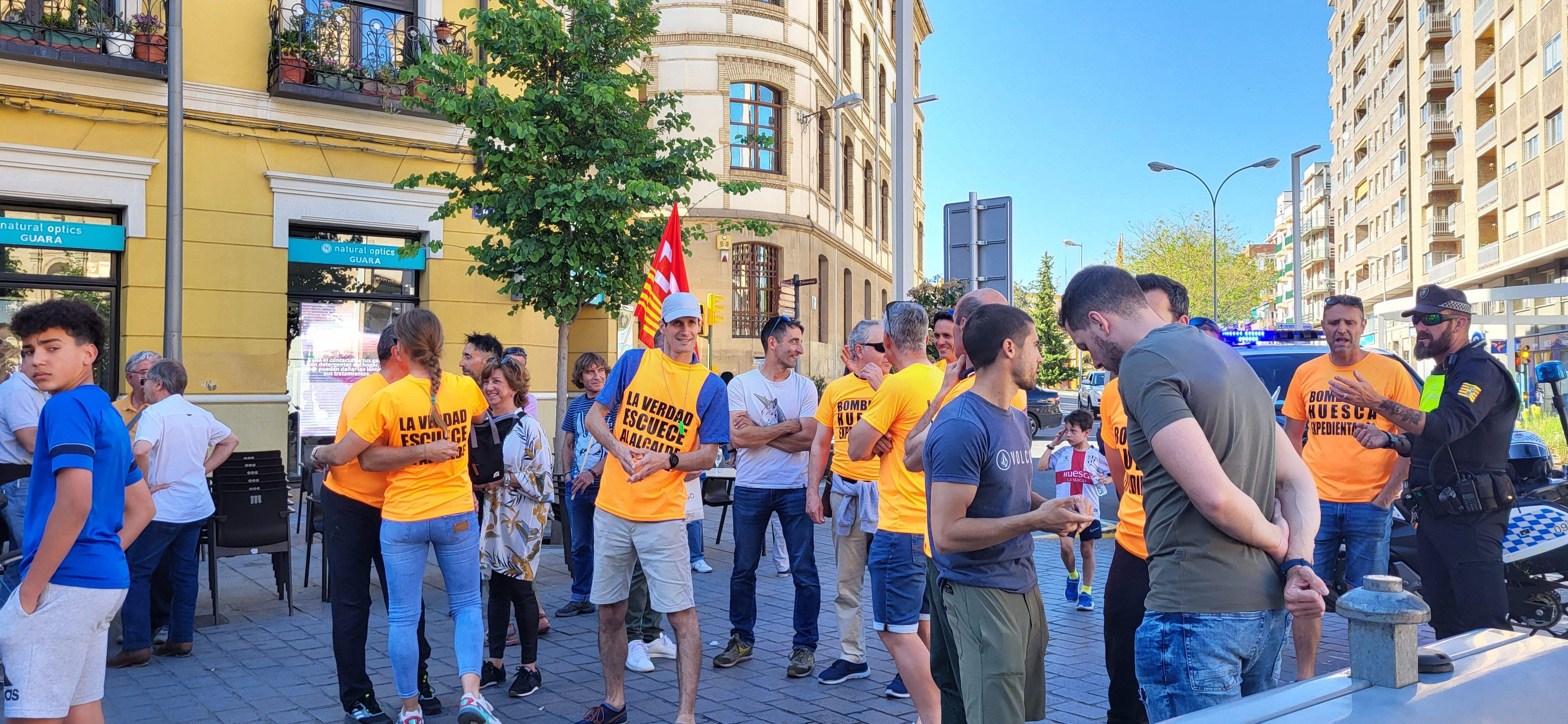 Manifestación de trabajadores municipales de Huesca. Foto: Mercedes Manterola
