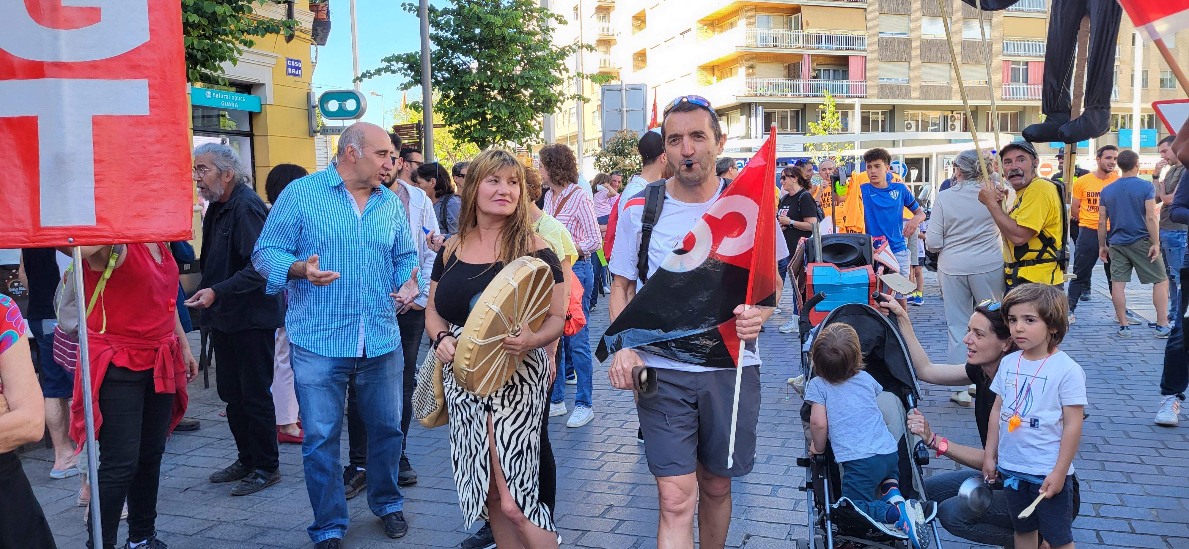 Manifestación de trabajadores municipales de Huesca. Foto: Mercedes Manterola