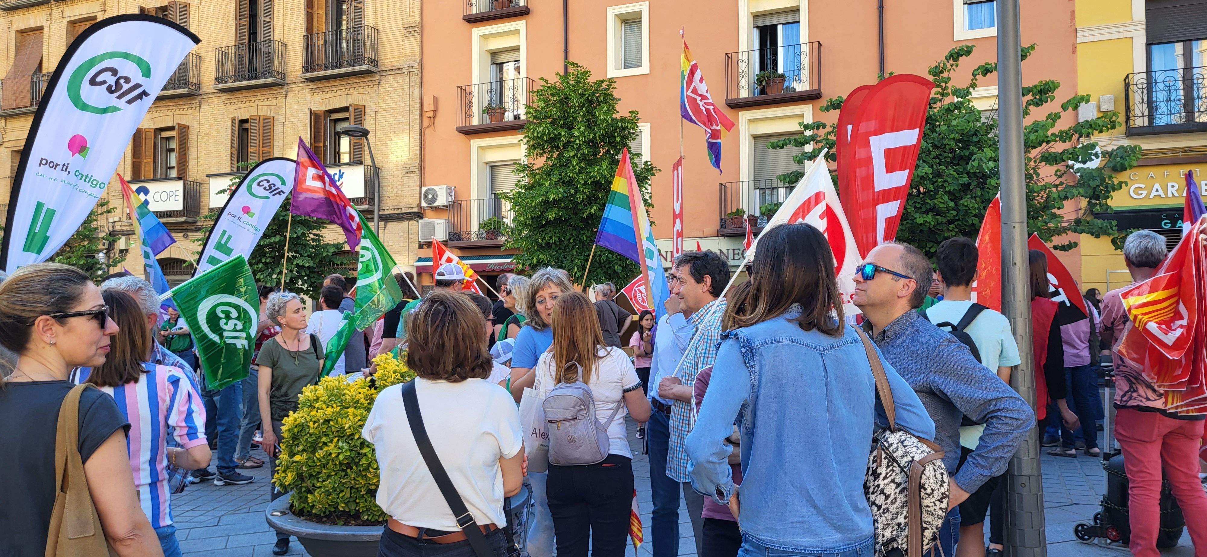 Manifestación de trabajadores municipales de Huesca. Foto: Mercedes Manterola
