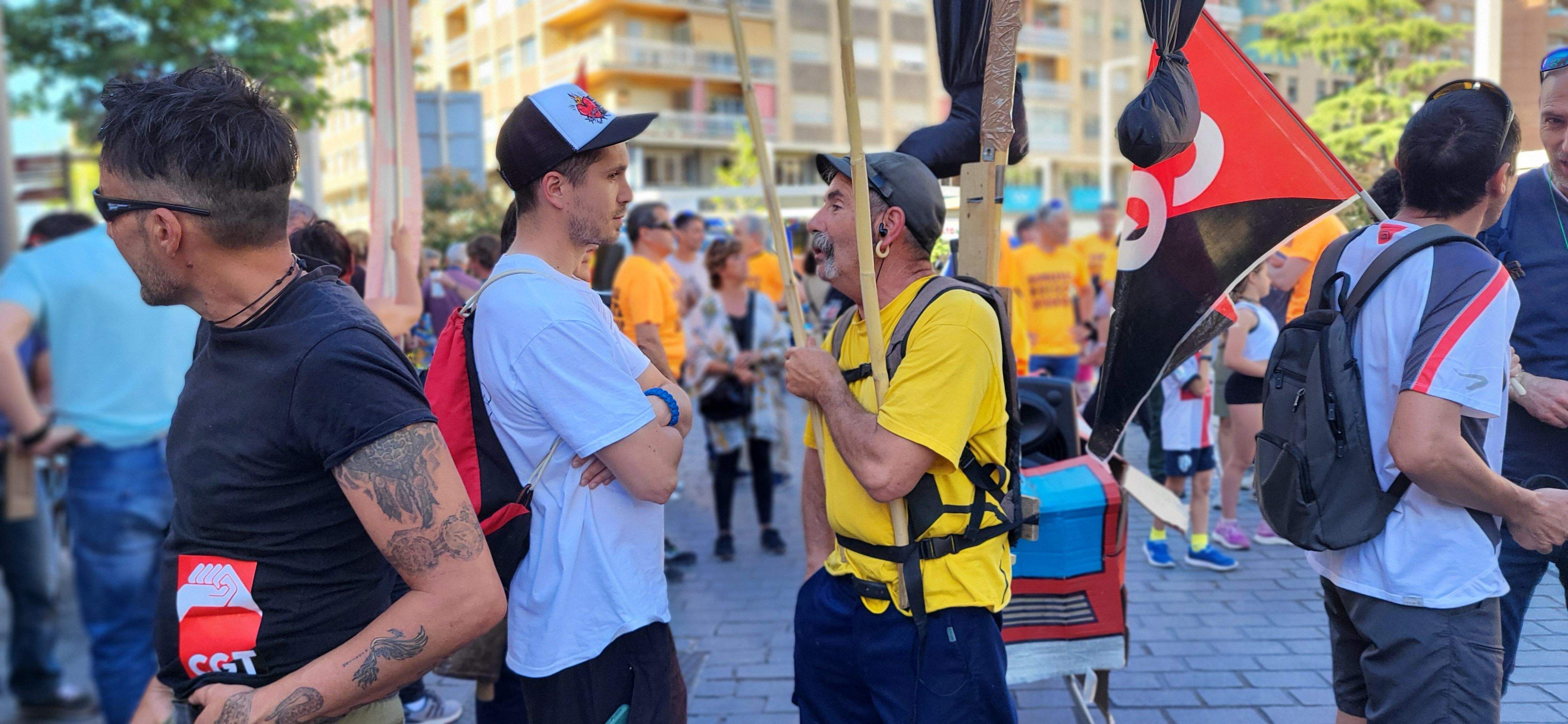 Manifestación de trabajadores municipales de Huesca. Foto: Mercedes Manterola