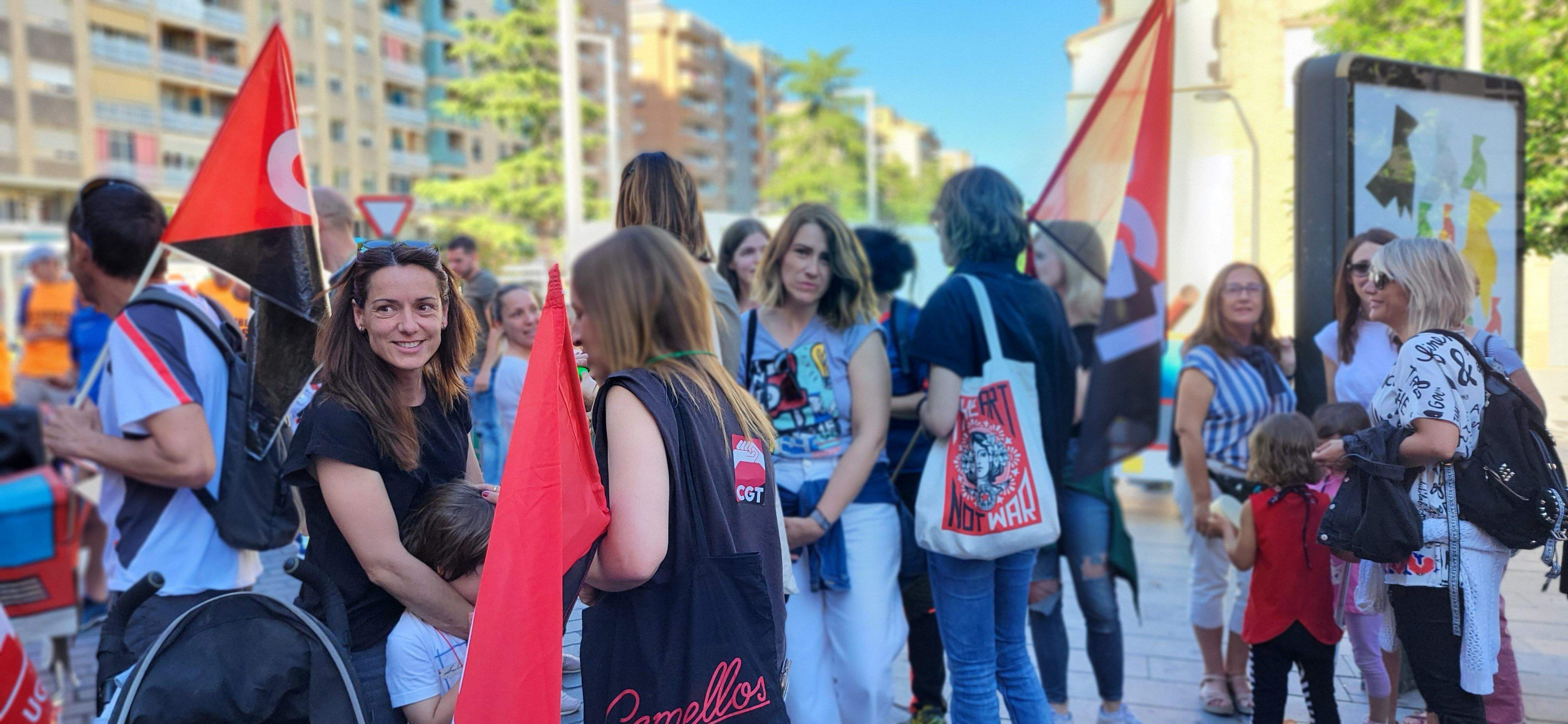 Manifestación de trabajadores municipales de Huesca. Foto: Mercedes Manterola