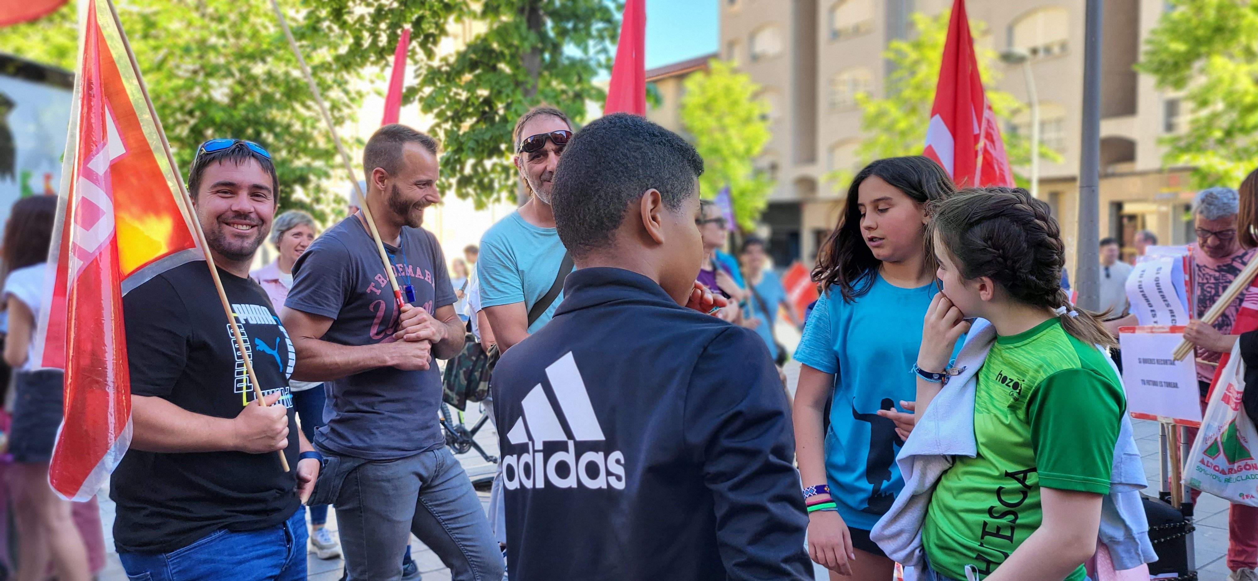 Manifestación de trabajadores municipales de Huesca. Foto: Mercedes Manterola