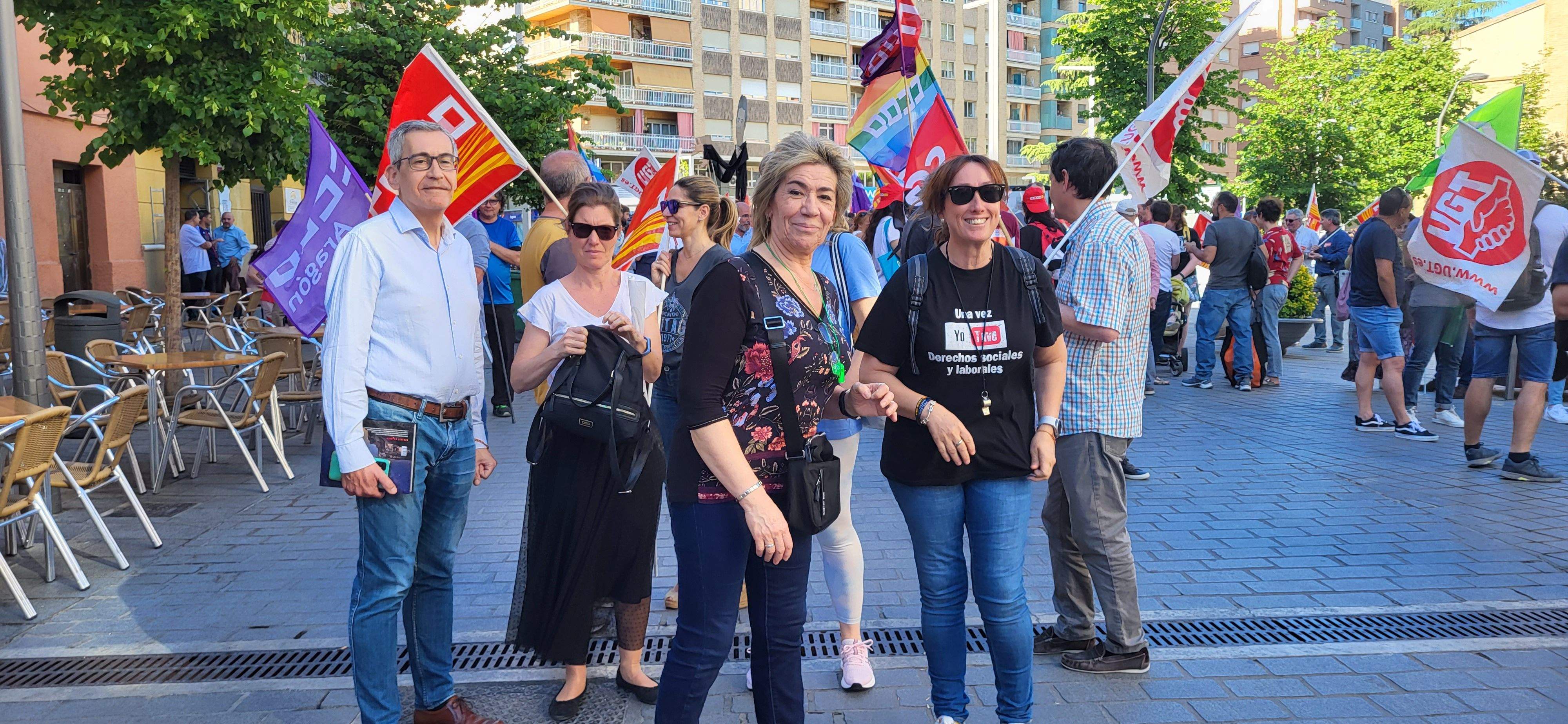 Manifestación de trabajadores municipales de Huesca. Foto: Mercedes Manterola