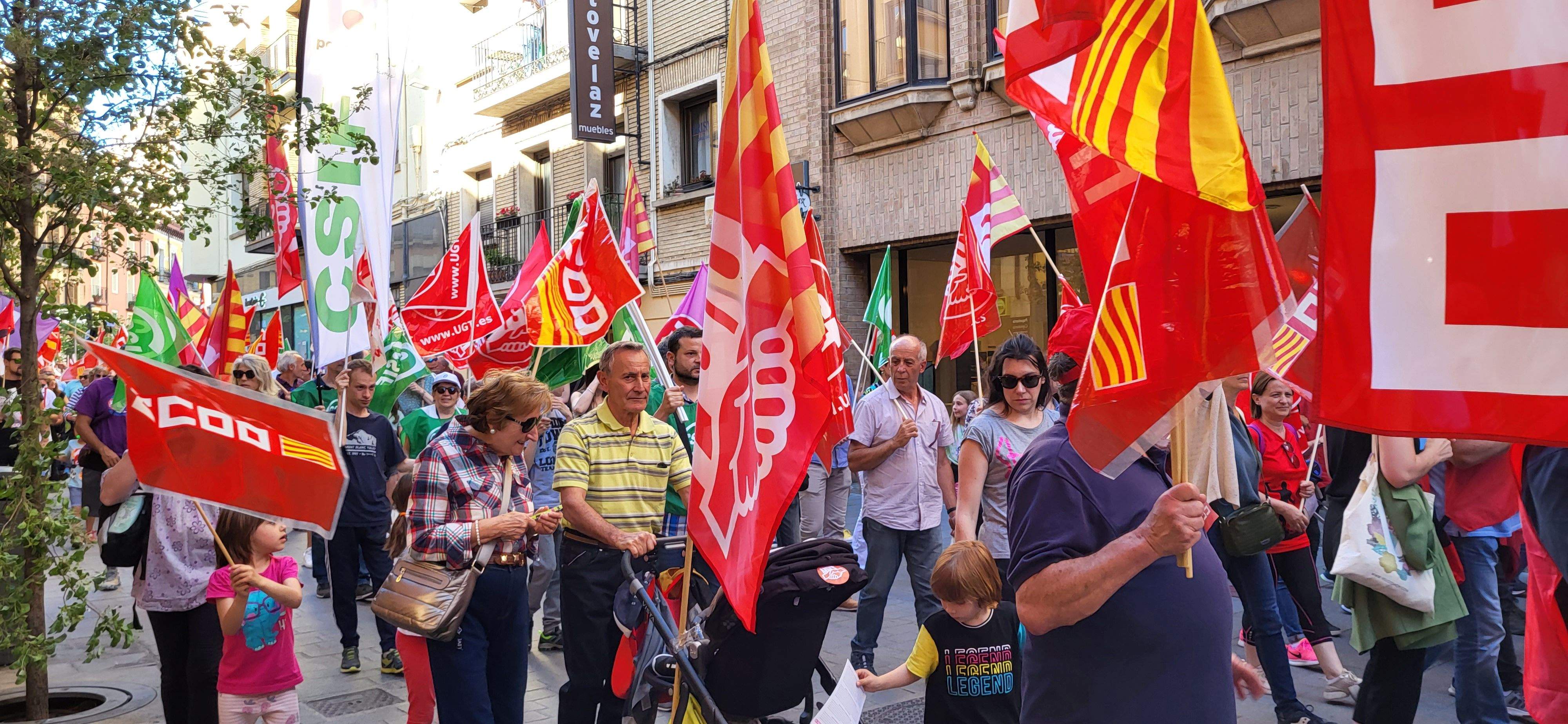 Manifestación de trabajadores municipales de Huesca. Foto: Mercedes Manterola