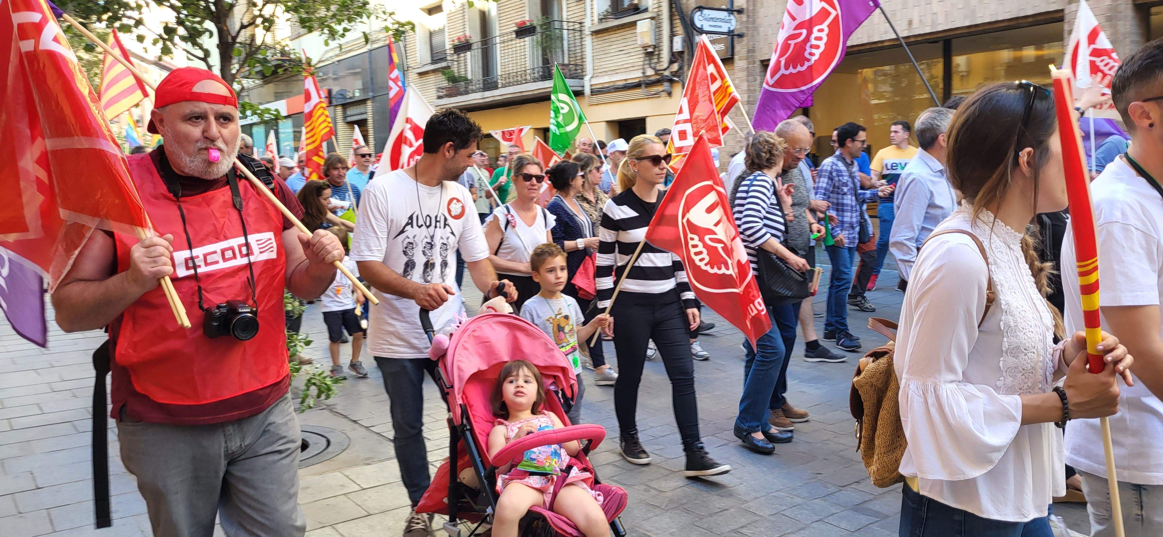 Manifestación de trabajadores municipales de Huesca. Foto: Mercedes Manterola