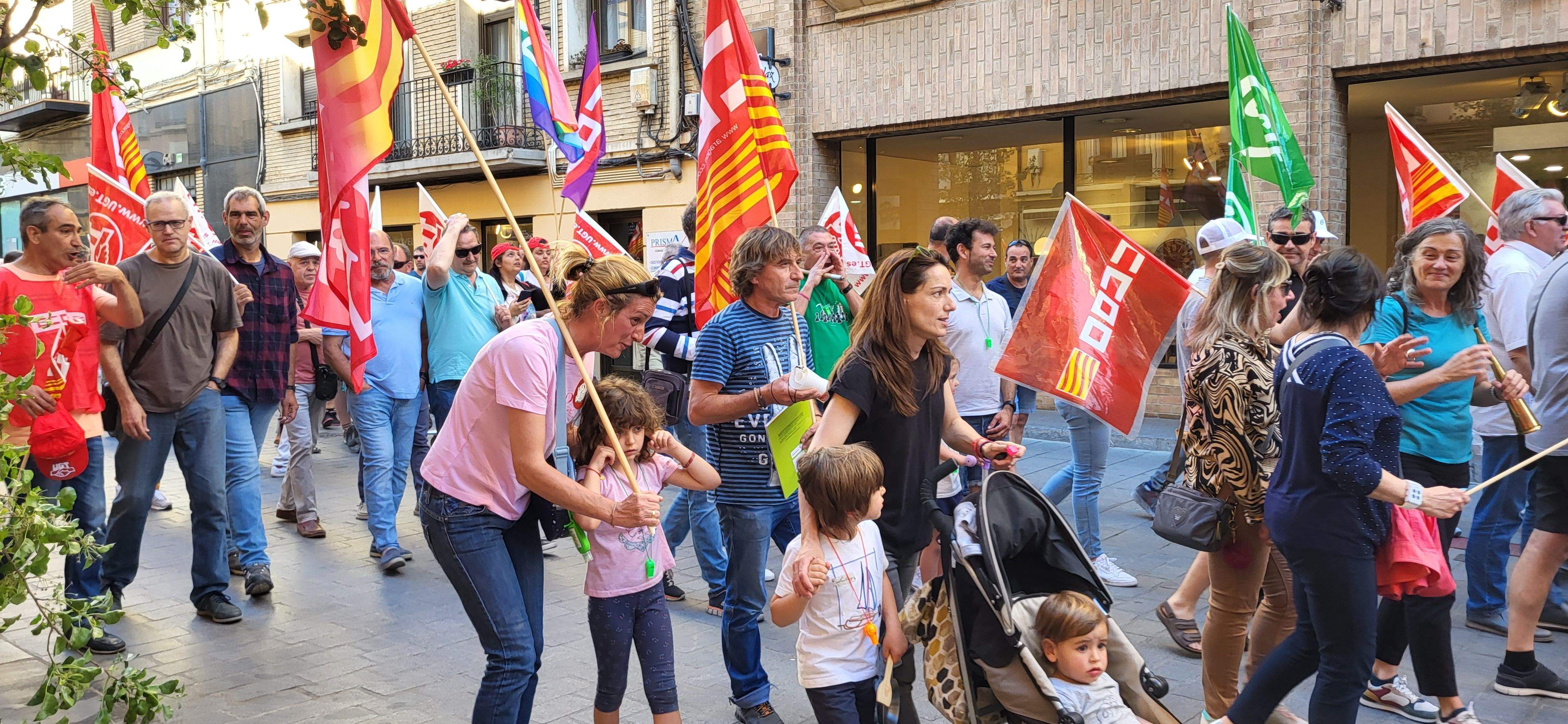Manifestación de trabajadores municipales de Huesca. Foto: Mercedes Manterola