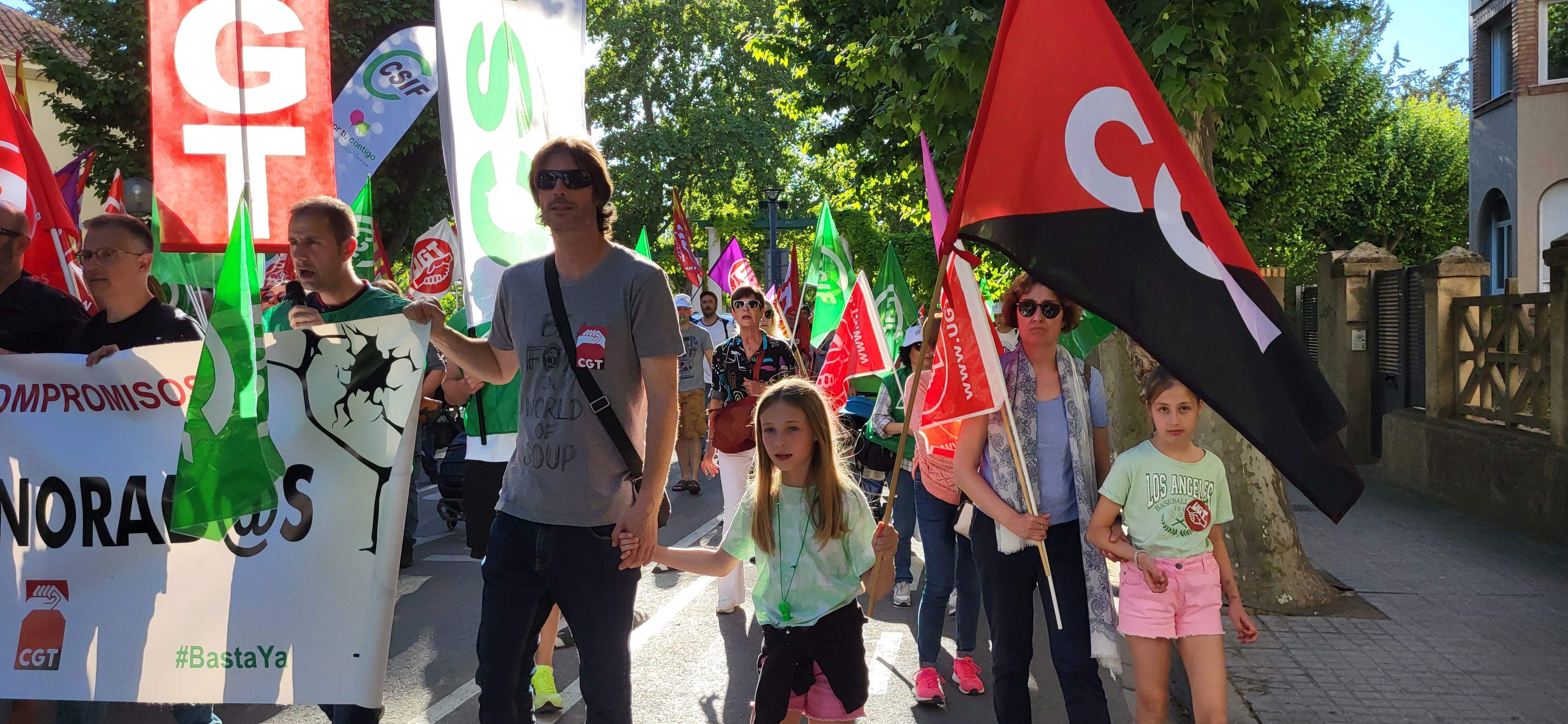 Manifestación de trabajadores municipales de Huesca. Foto: Mercedes Manterola