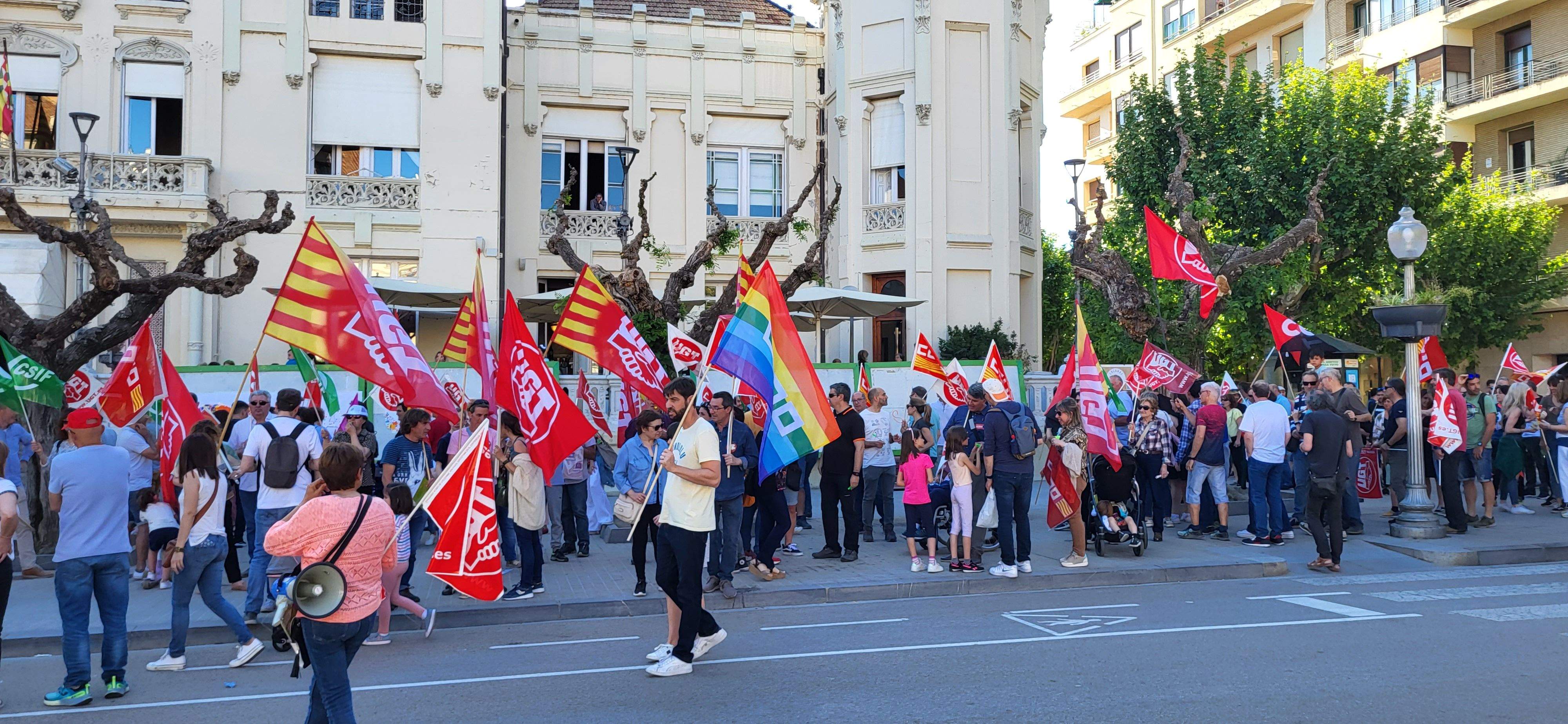 Manifestación de trabajadores municipales de Huesca. Foto: Mercedes Manterola