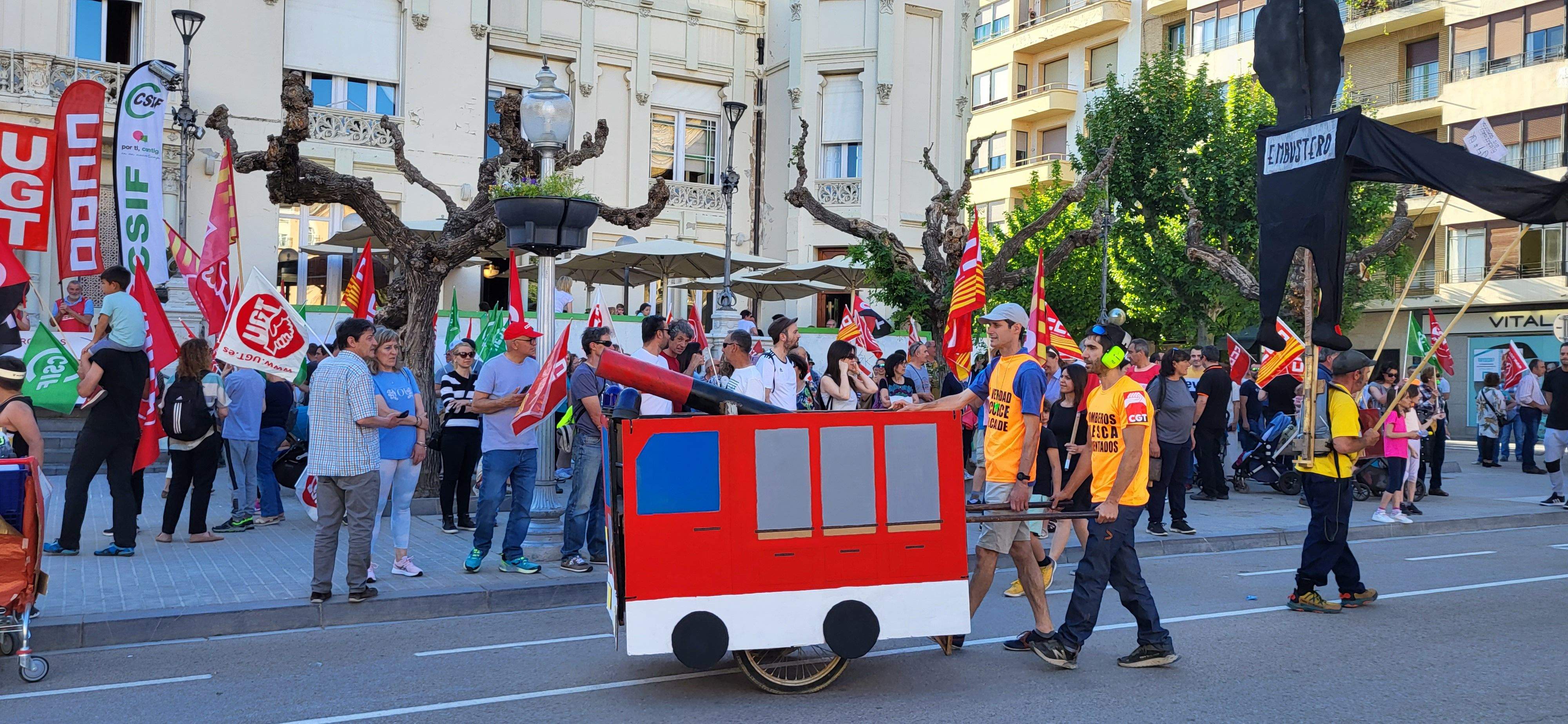 Manifestación de trabajadores municipales de Huesca. Foto: Mercedes Manterola