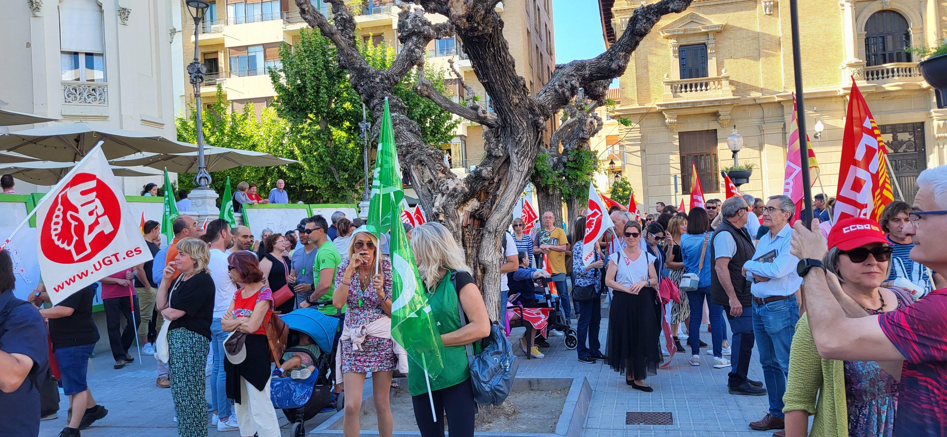Manifestación de trabajadores municipales de Huesca. Foto: Mercedes Manterola