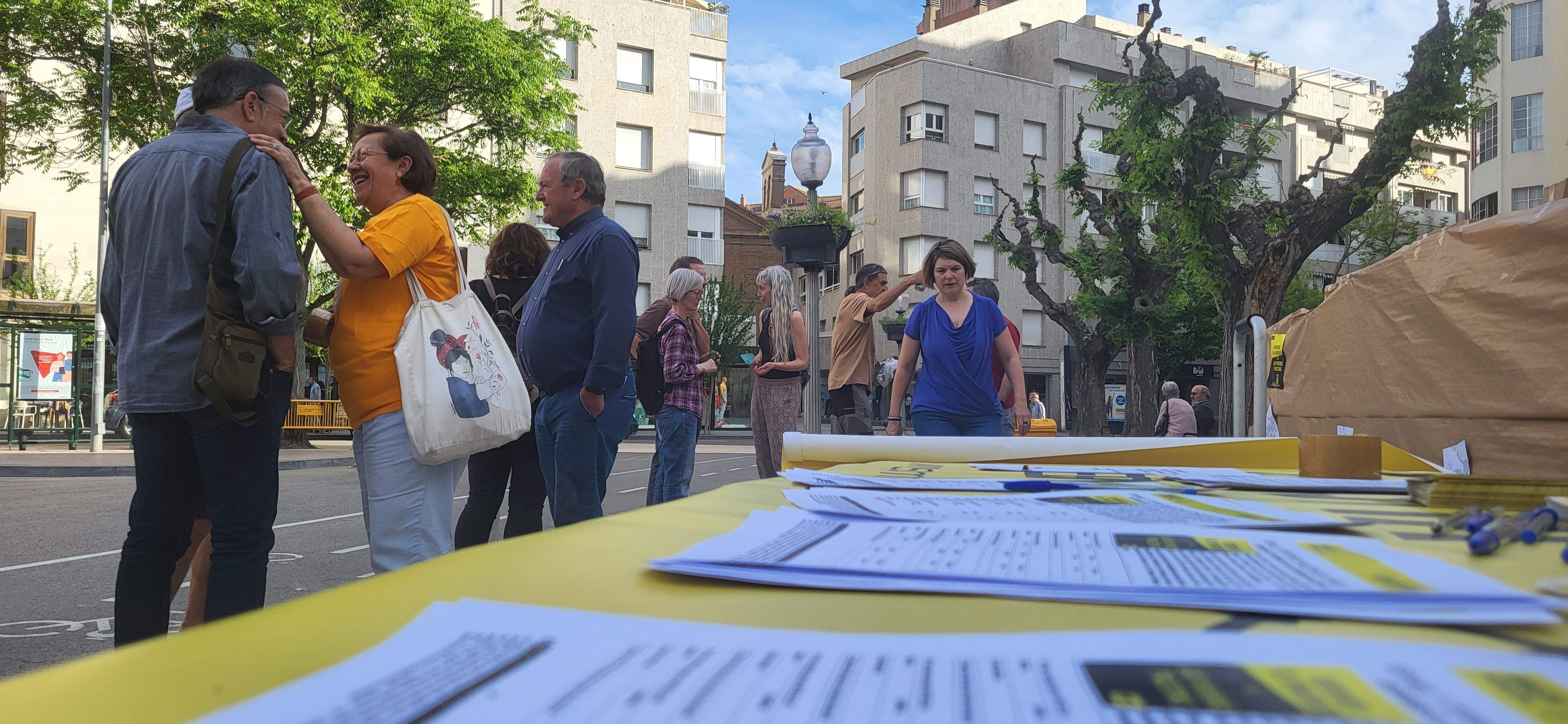 Acto de Amnistía Internacional Huesca, contra el aparheid de Israel a Palestina. Foto Myriam Martínez