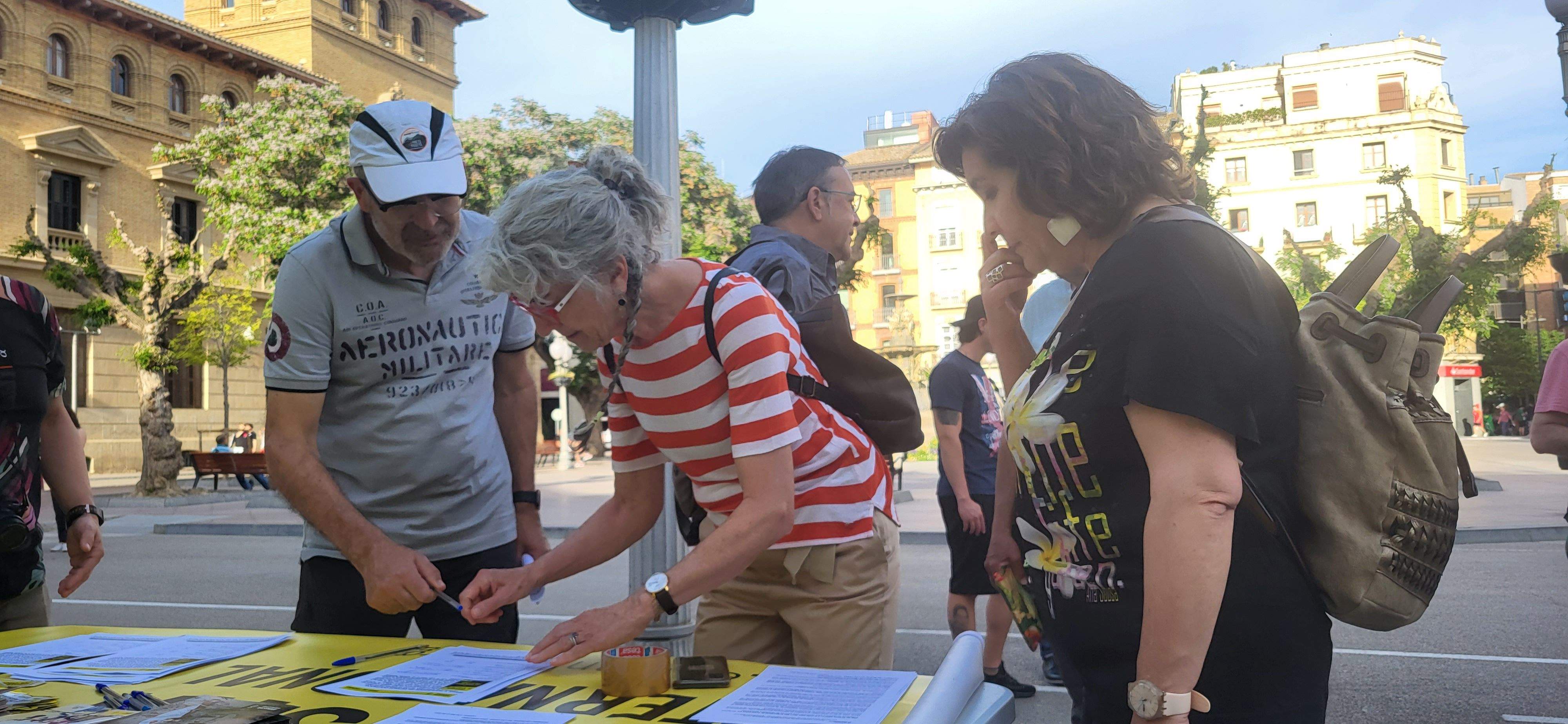 Acto de Amnistía Internacional Huesca, contra el aparheid de Israel a Palestina. Foto Myriam Martínez