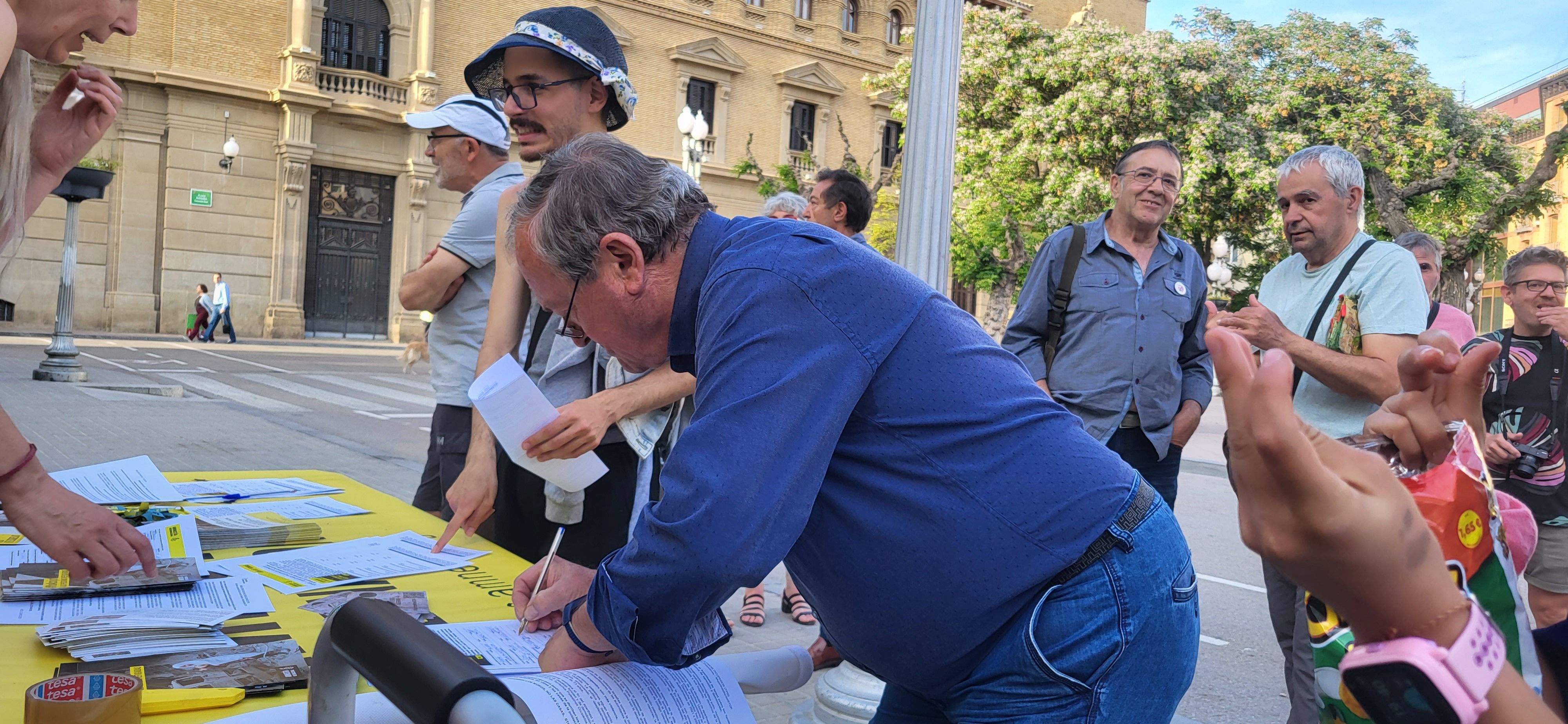 Acto de Amnistía Internacional Huesca, contra el aparheid de Israel a Palestina. Foto Myriam Martínez