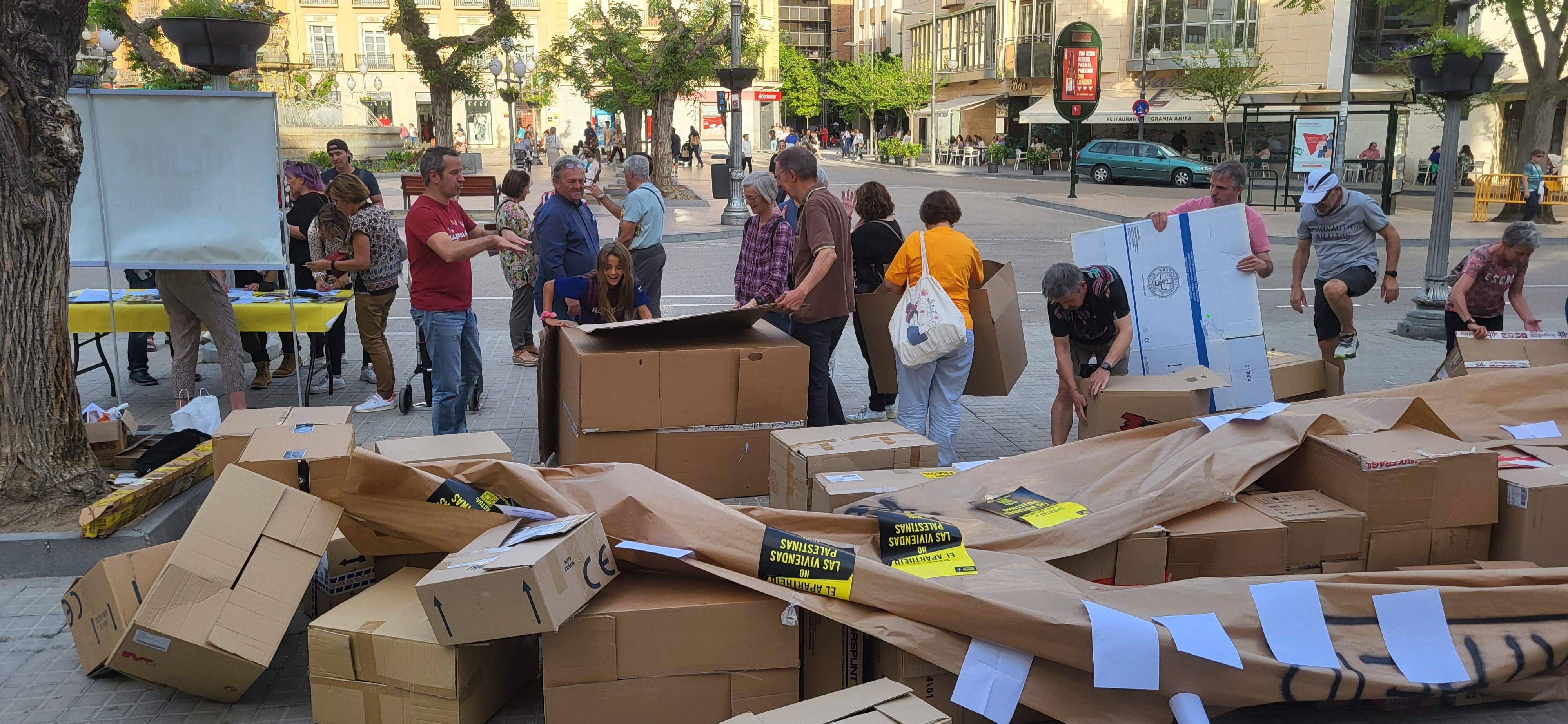 Acto de Amnistía Internacional Huesca, contra el aparheid de Israel a Palestina. Foto Myriam Martínez