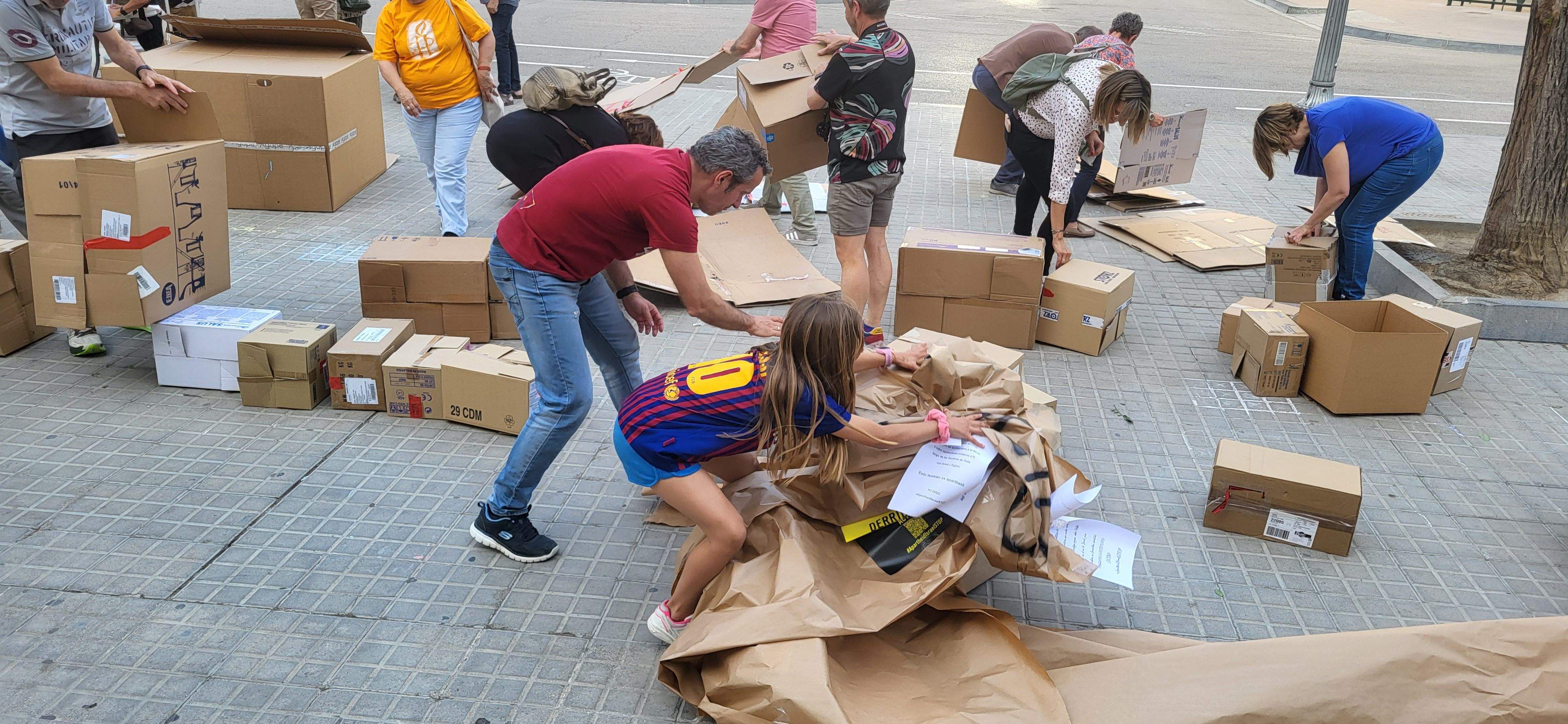 Acto de Amnistía Internacional Huesca, contra el aparheid de Israel a Palestina. Foto Myriam Martínez