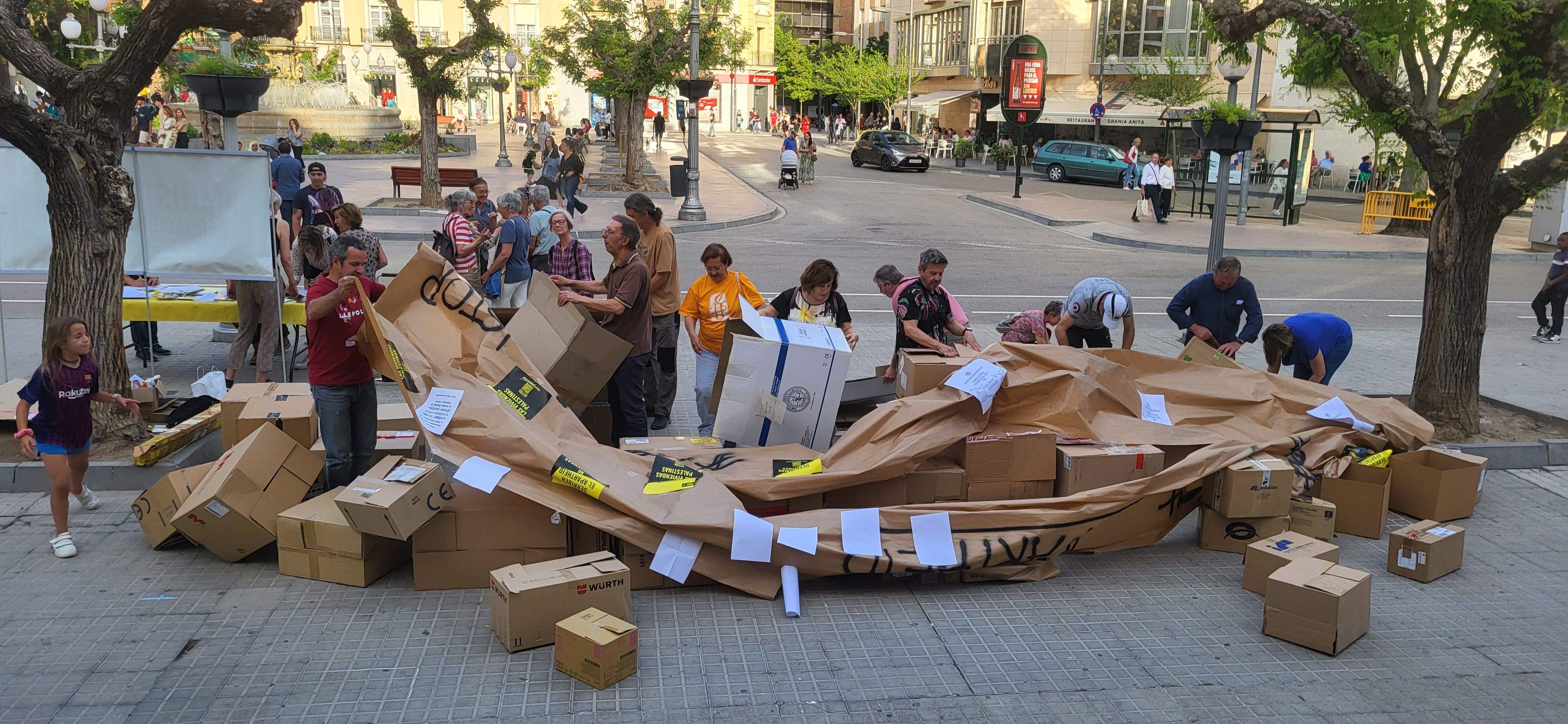 Imagen de archivo de un acto de Amnistía Internacional Huesca, contra el aparheid de Israel a Palestina. Foto Myriam Martínez