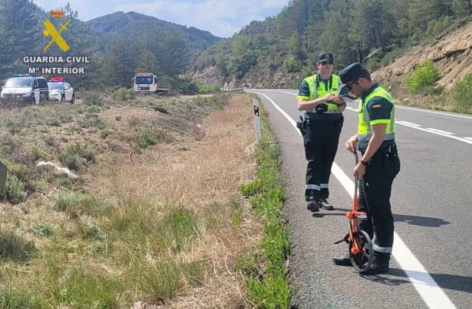 Lugar del accidente, con efectivos del servicio de socorro