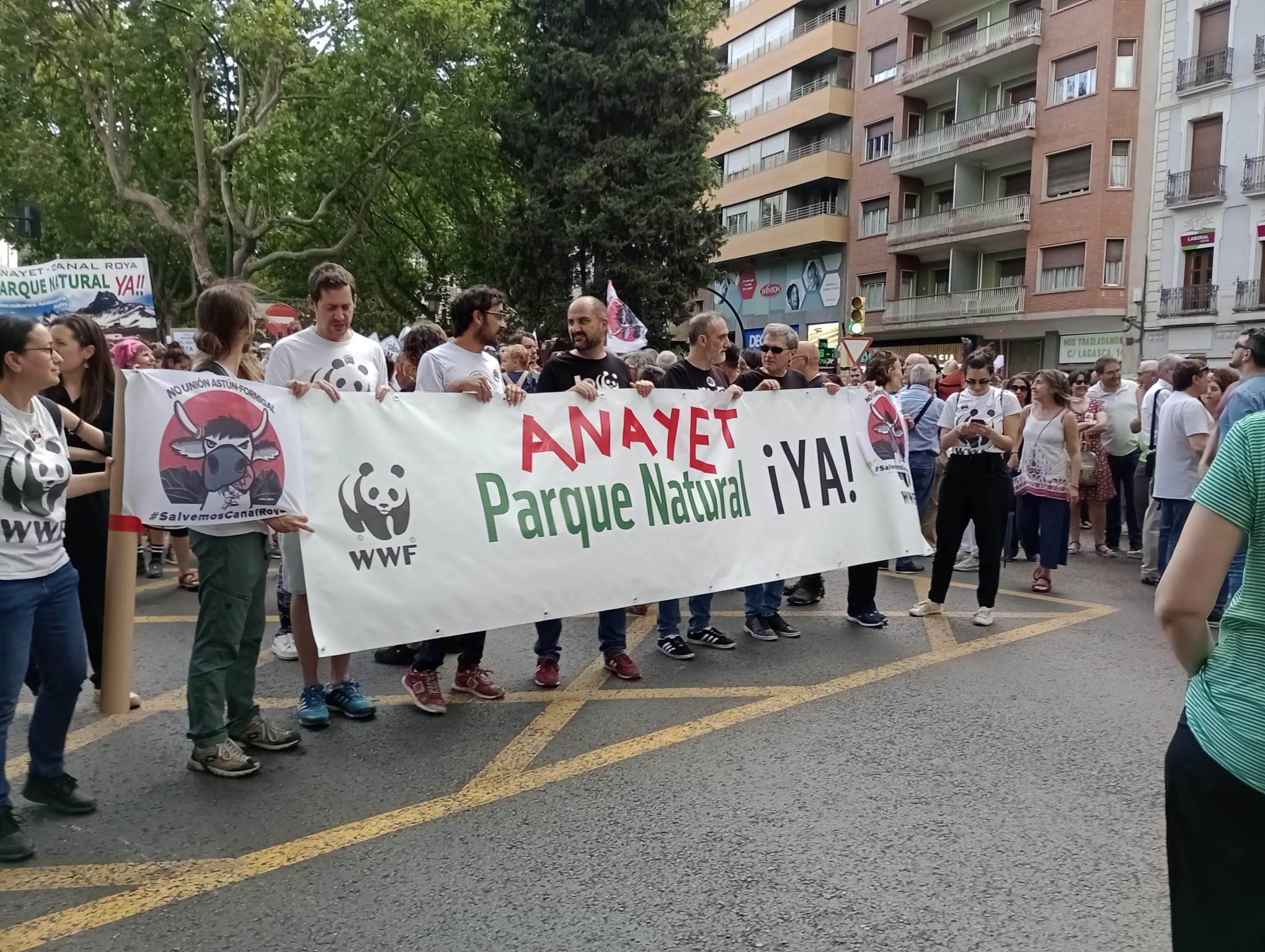 Manifestación en Zaragoza por la protección de Canal Roya. Foto: Isabel Arilla