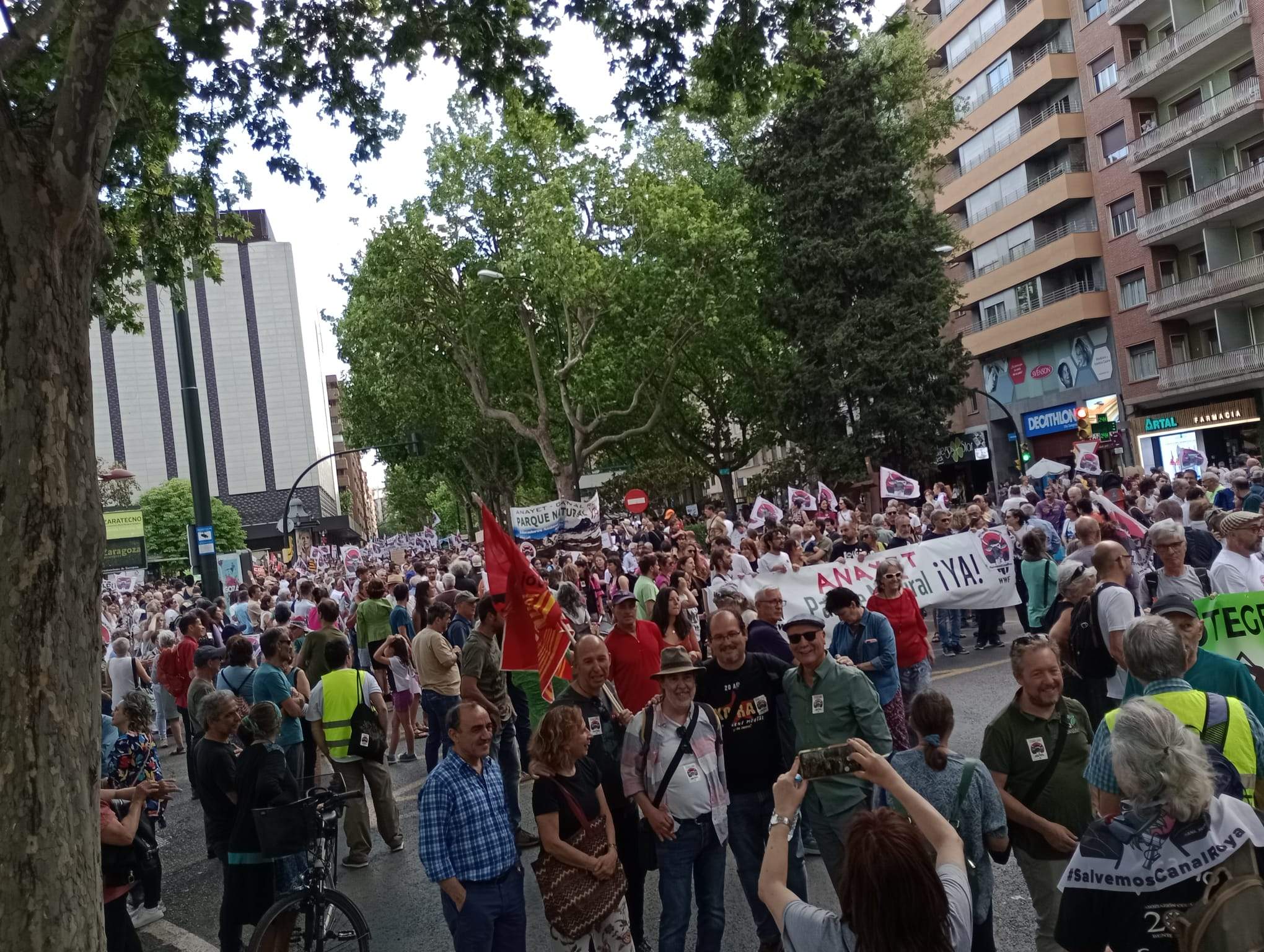 Manifestación en Zaragoza por la protección de Canal Roya. Foto: Isabel Arilla