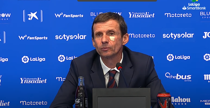 Cuco Ziganda, entrenador del Huesca, tras la derrota en Leganés.