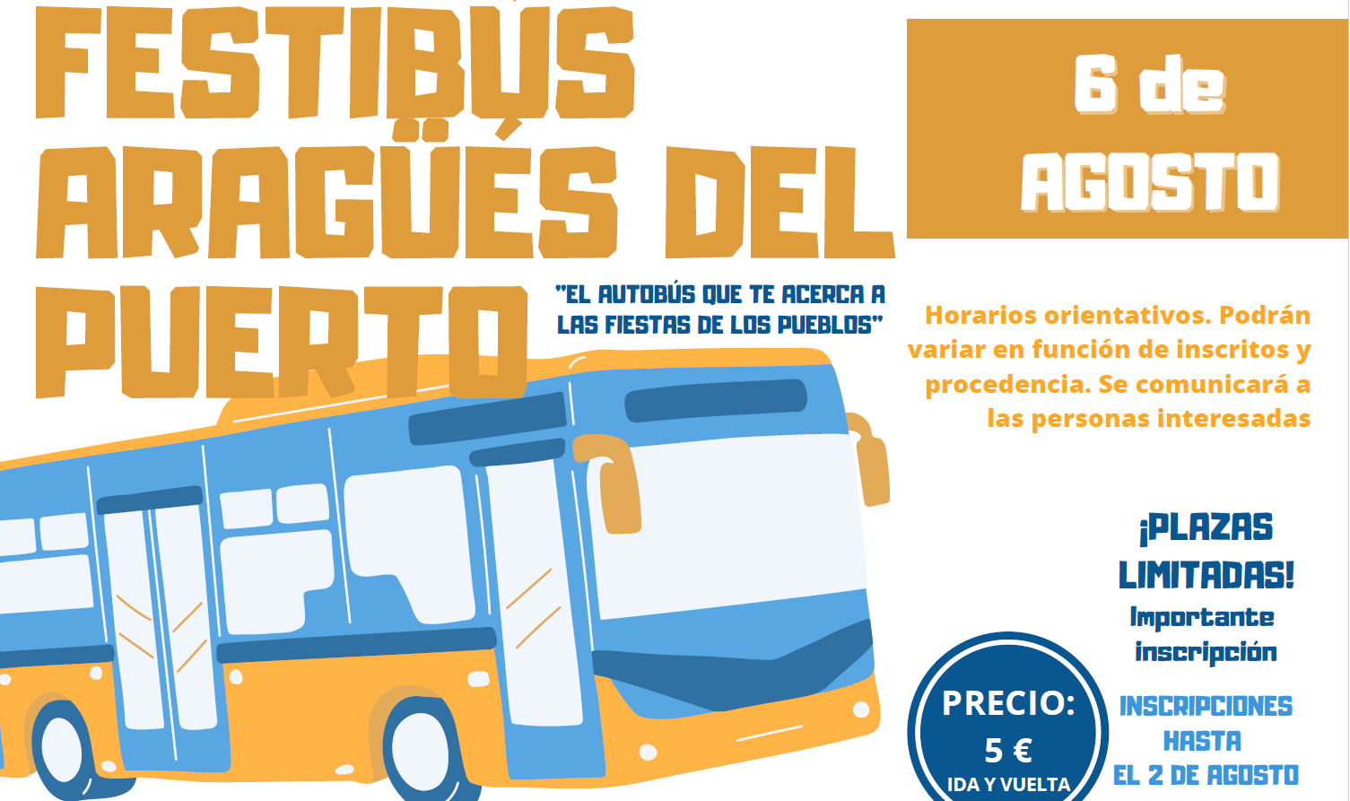 Cartel que anuncia el servicio de Festibús.