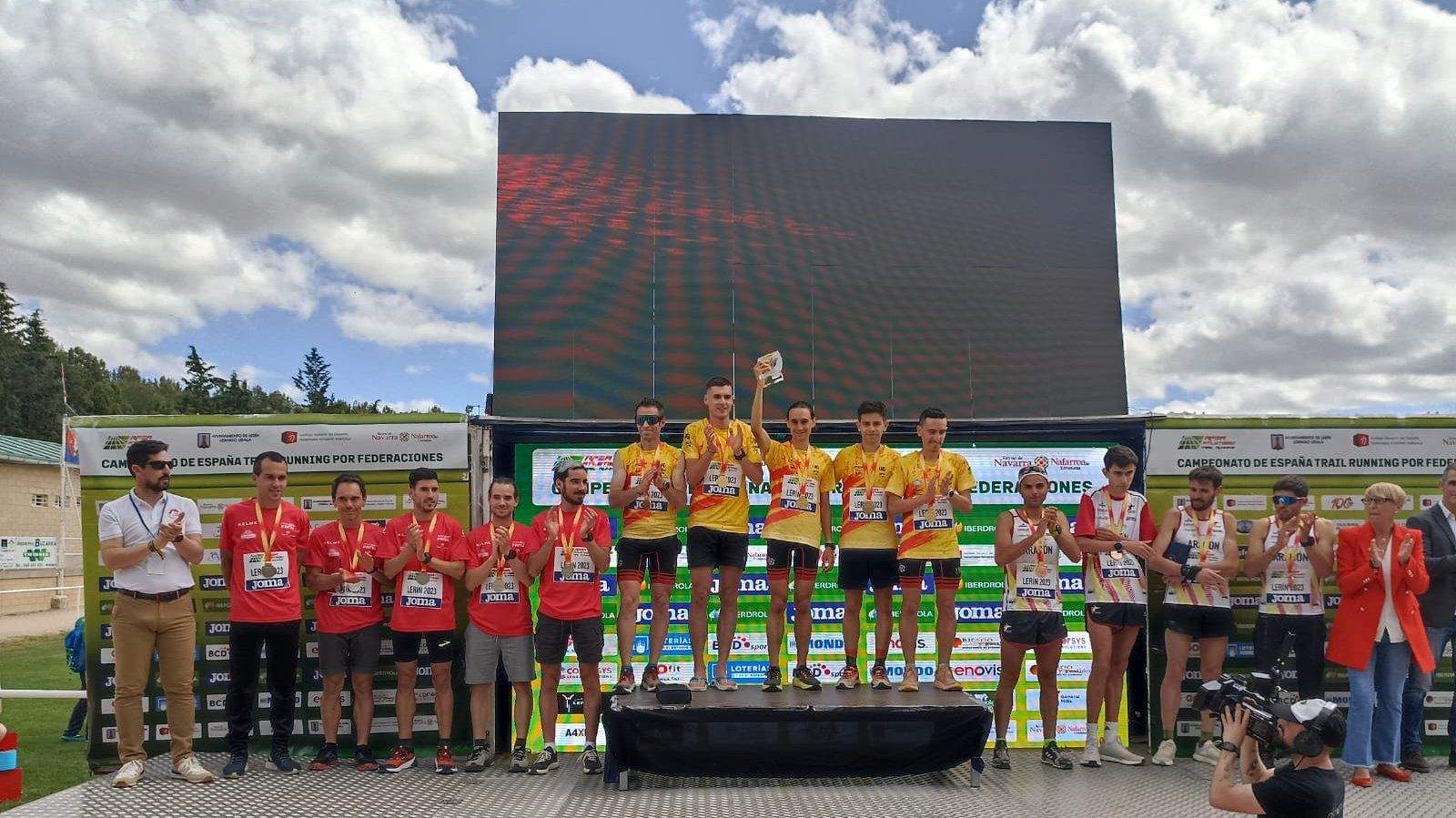 La selección masculina de Aragón, medalla de bronce en Lerín. Foto RFEA