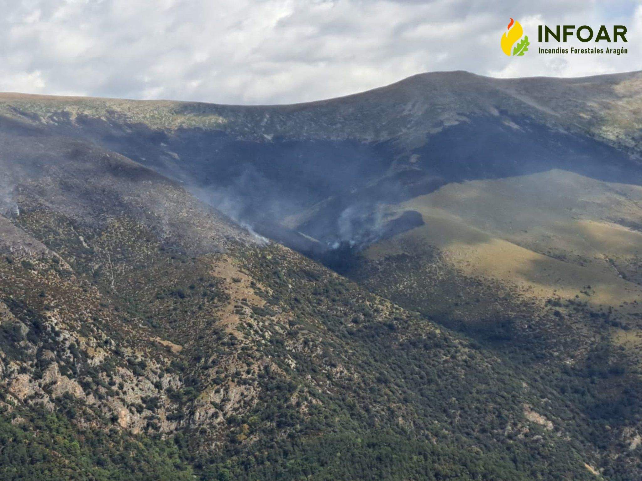 Zona afectada por el incendio causado por un rayo en Laspuña Zona afectada por el incendio causado por un rayo en Laspuña