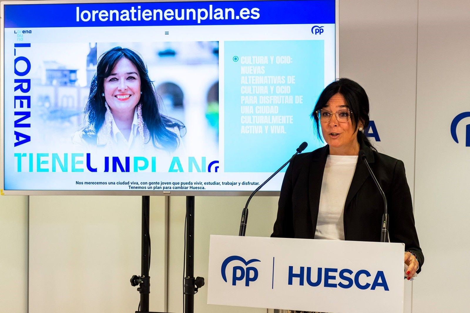 Lorena Orduna, en su comparecencia de prensa de este martes para presentar lorenatieneunplan.es