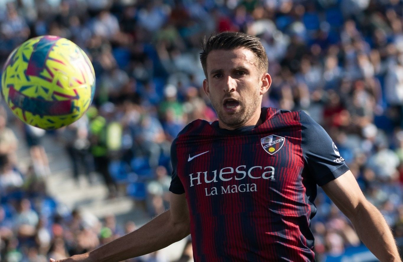 Gerard Valentín, jugador del Huesca, en el partido ante el Leganés. Foto: SD Huesca