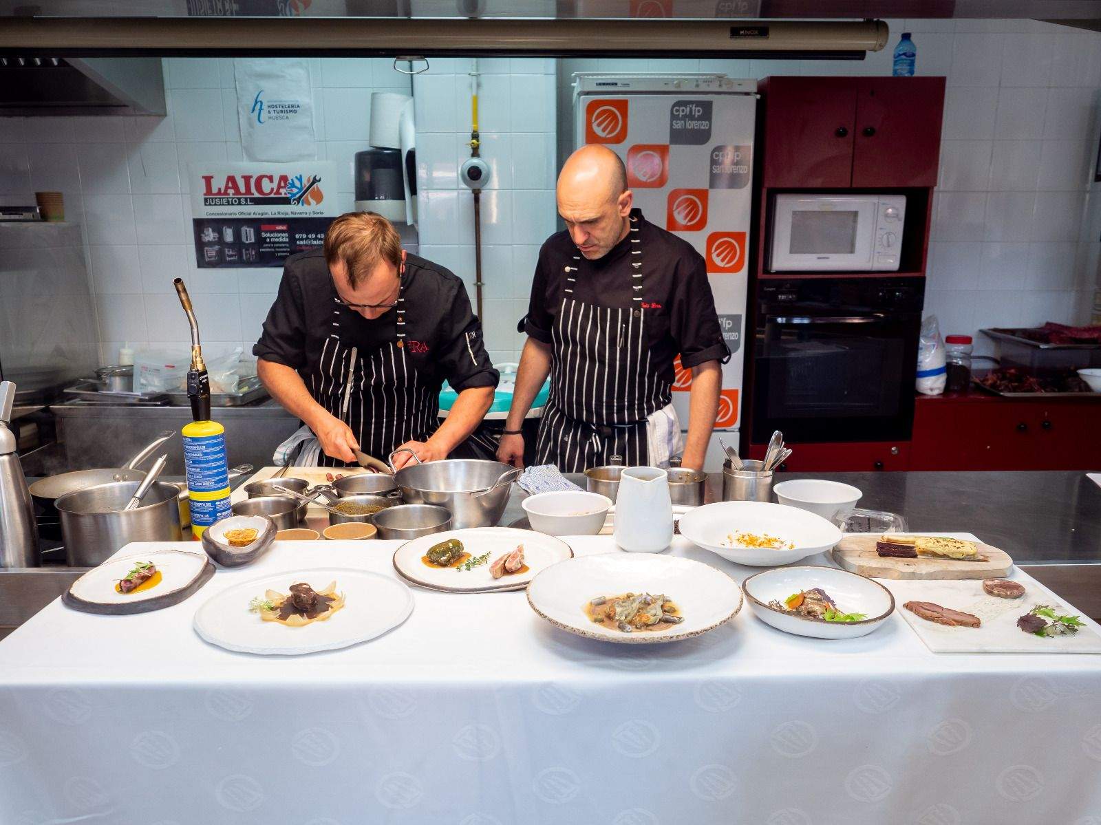 Taller de Gastronomía de Luis Lera en la Escuela de Hostelería de Huesca