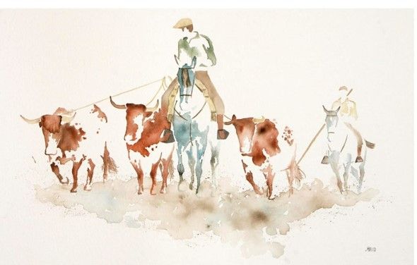 Obra que ilustra el cartel de la exposición de pintura Por la vereda