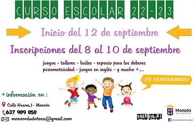 Cartel del inicio del curso en la Ludoteca Municipal