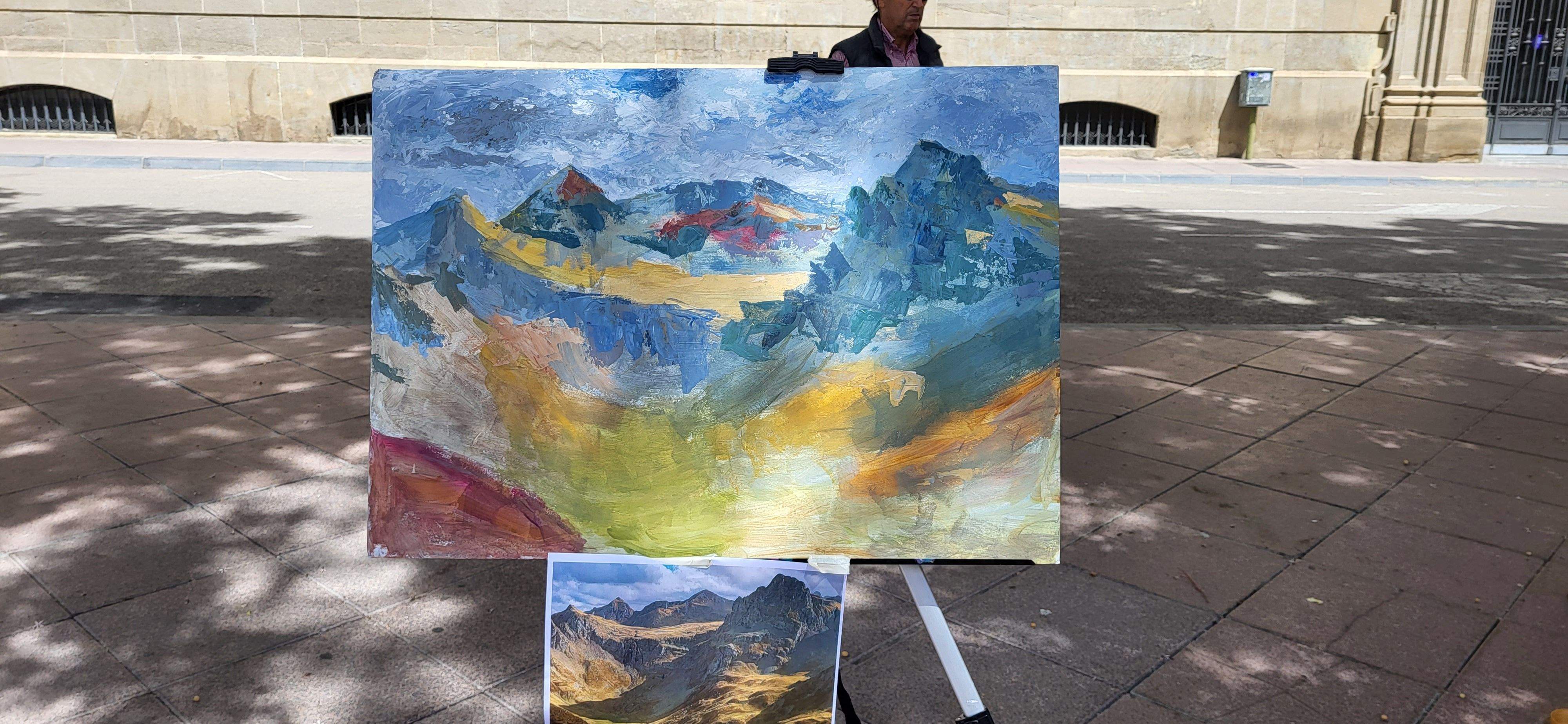 Actividad de pintura en la calle en defensa de Canal Roya. Foto: Mercedes Manterola