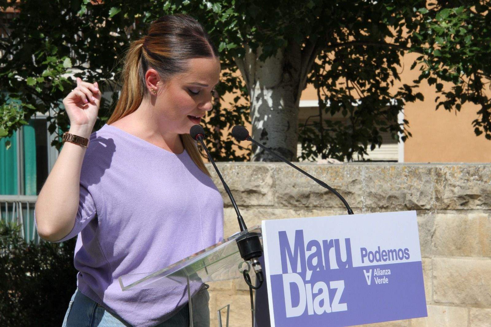 Maru Díaz ha dado un mitin este domingo en Huesca