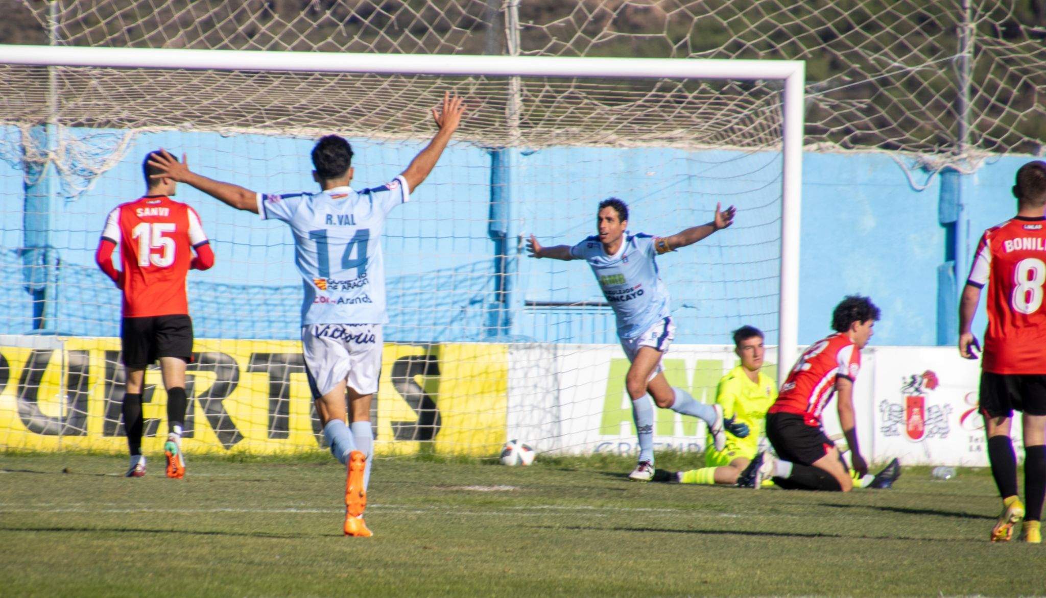 Celebración del gol ante el Logroñés B del pasado sábado. Foto: Lucía Martínez