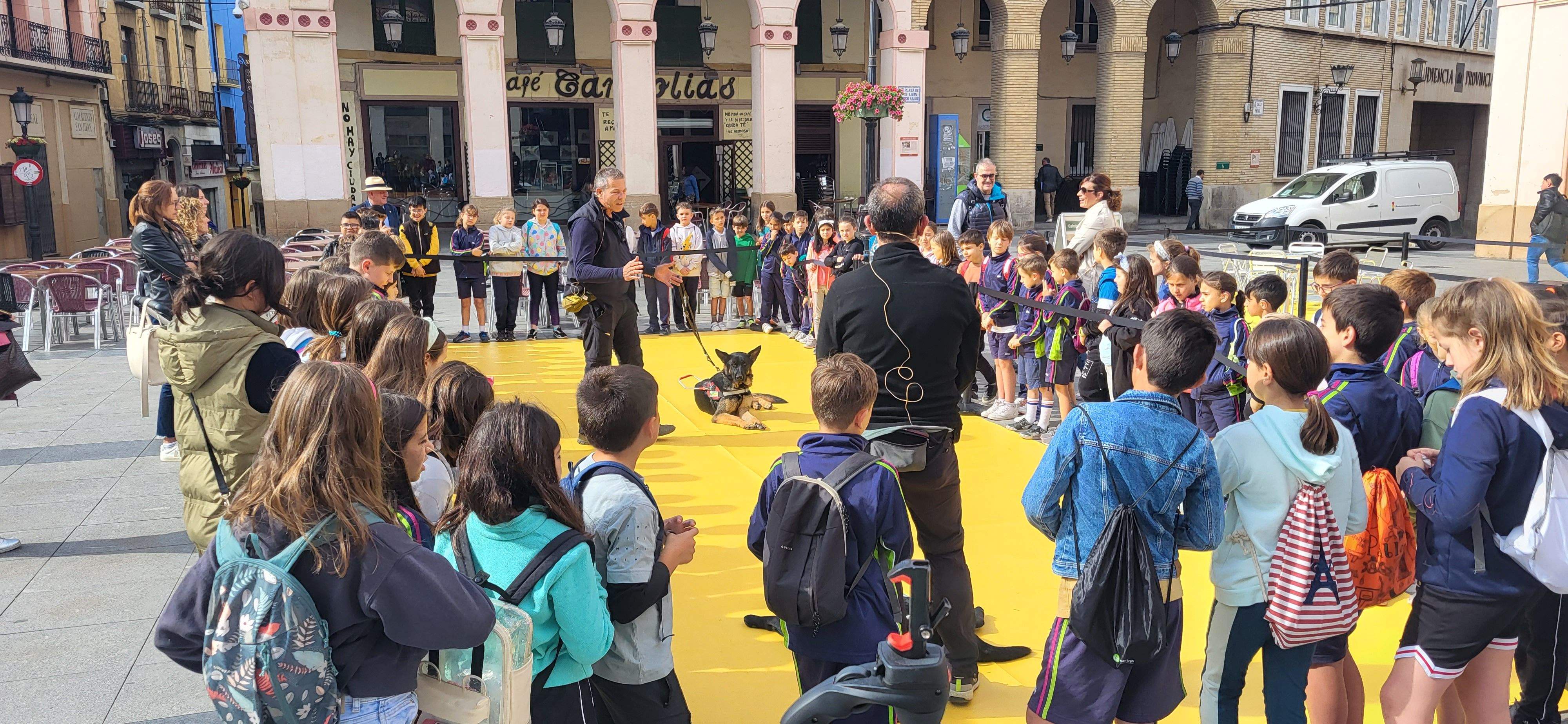 Exhibición con perros guía de la ONCE en Huesca. Foto Myriam Martínez