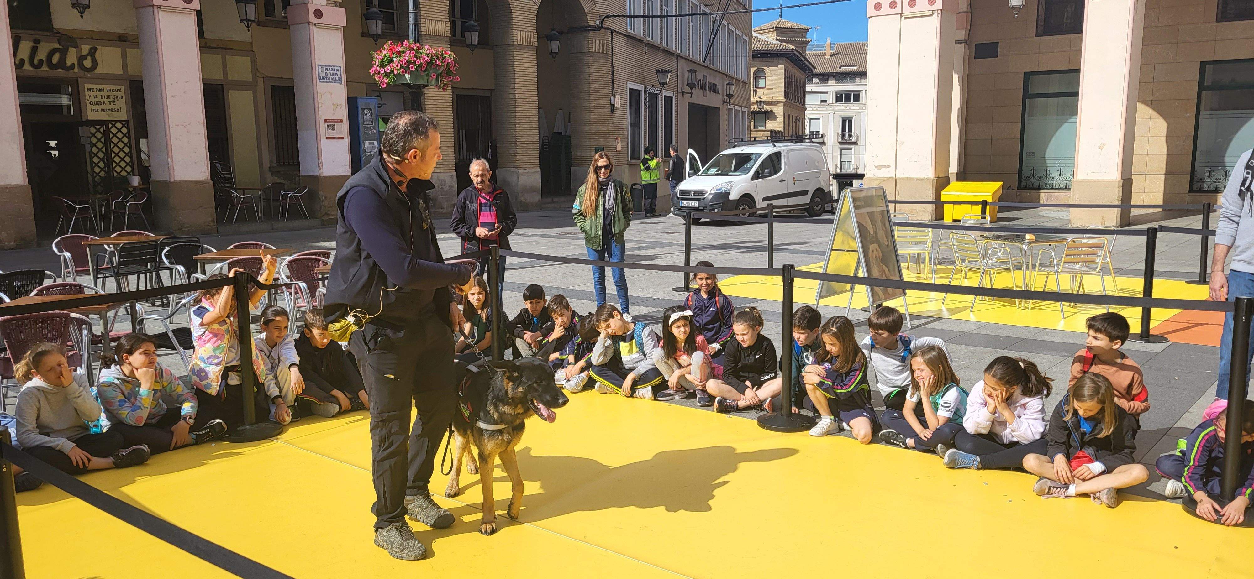 Exhibición con perros guía de la ONCE en Huesca. Foto Myriam Martínez