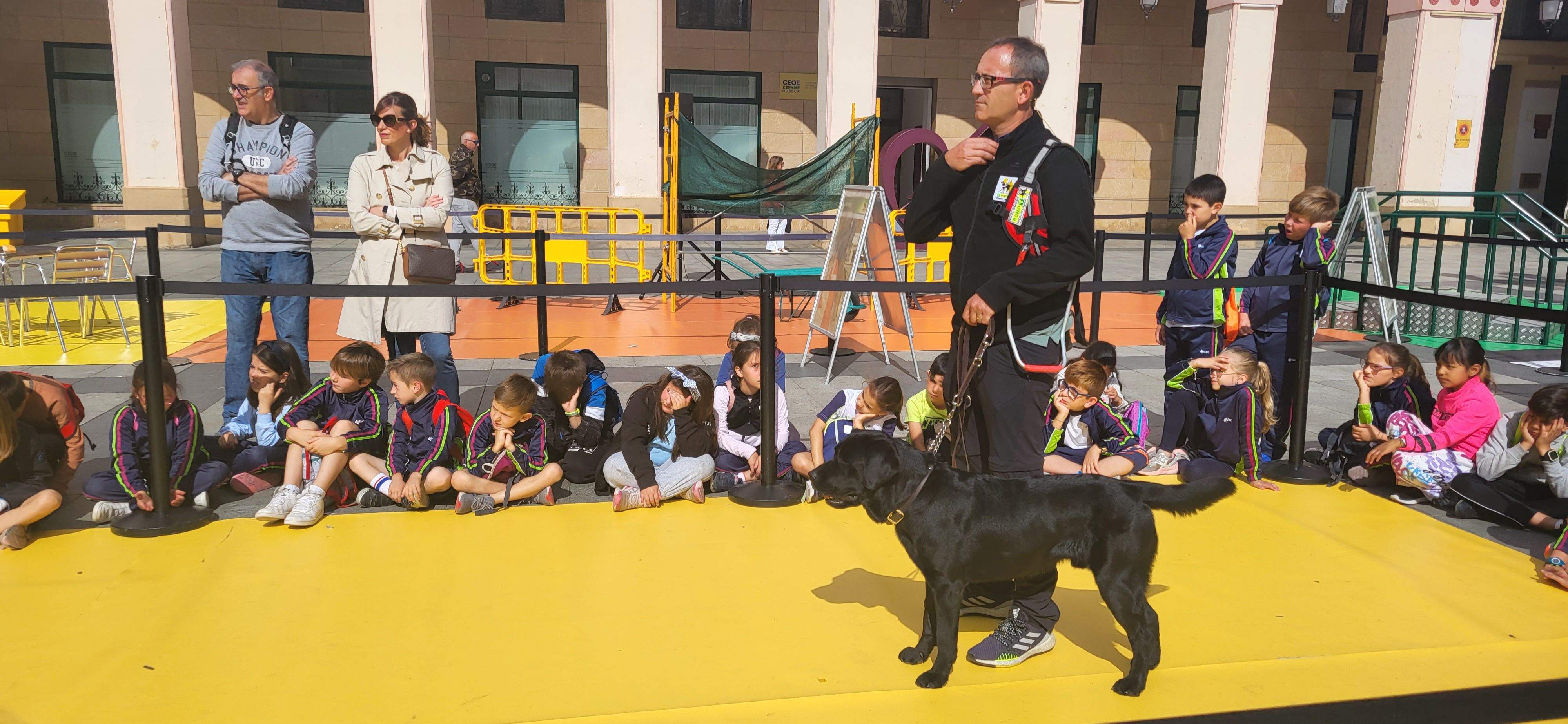 Exhibición con perros guía de la ONCE en Huesca. Foto Myriam Martínez