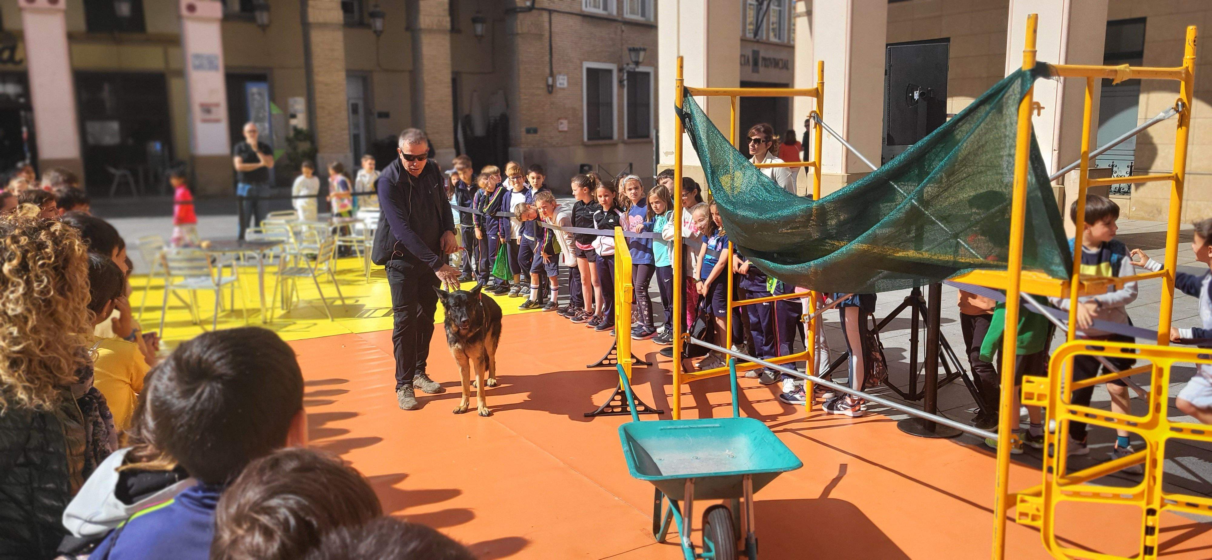 Exhibición con perros guía de la ONCE en Huesca. Foto Myriam Martínez