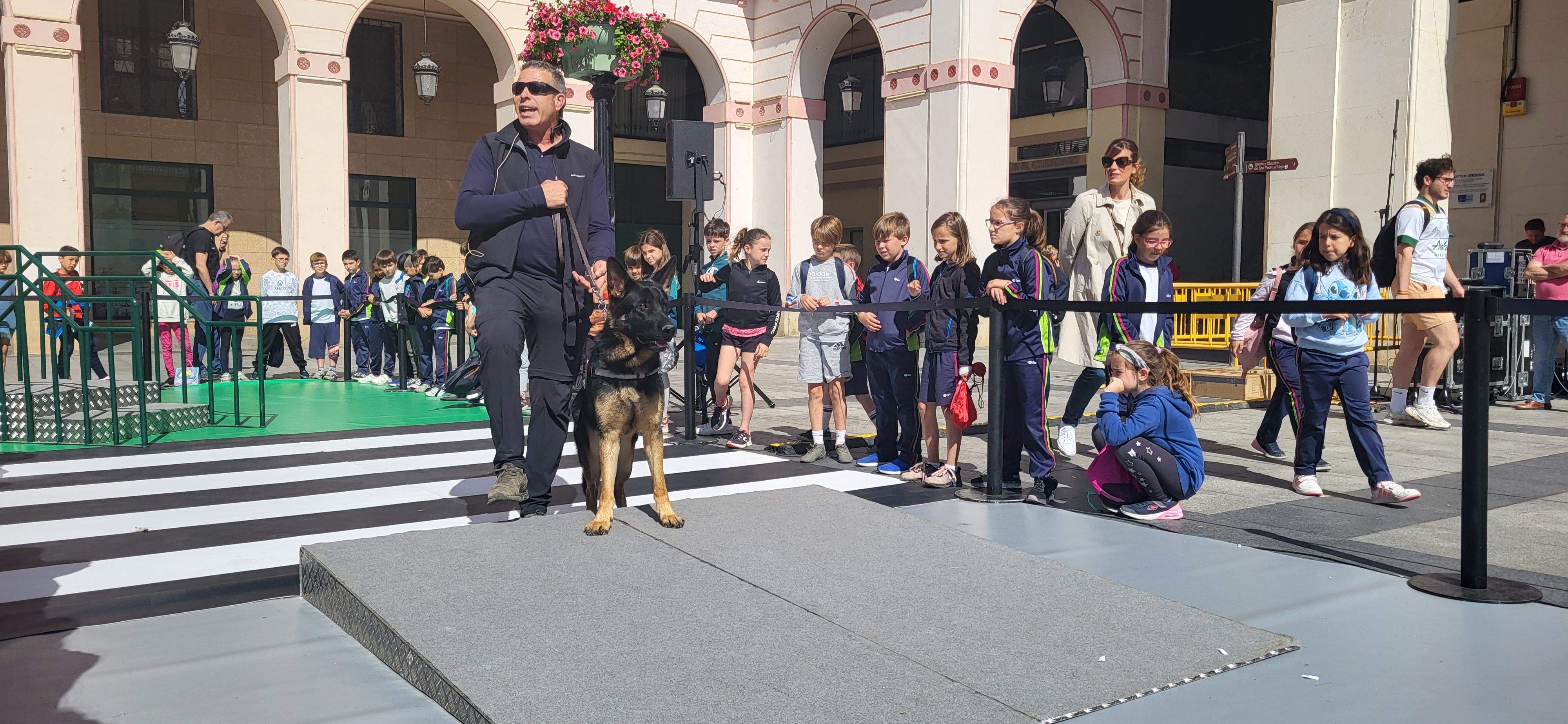 Exhibición con perros guía de la ONCE en Huesca. Foto Myriam Martínez
