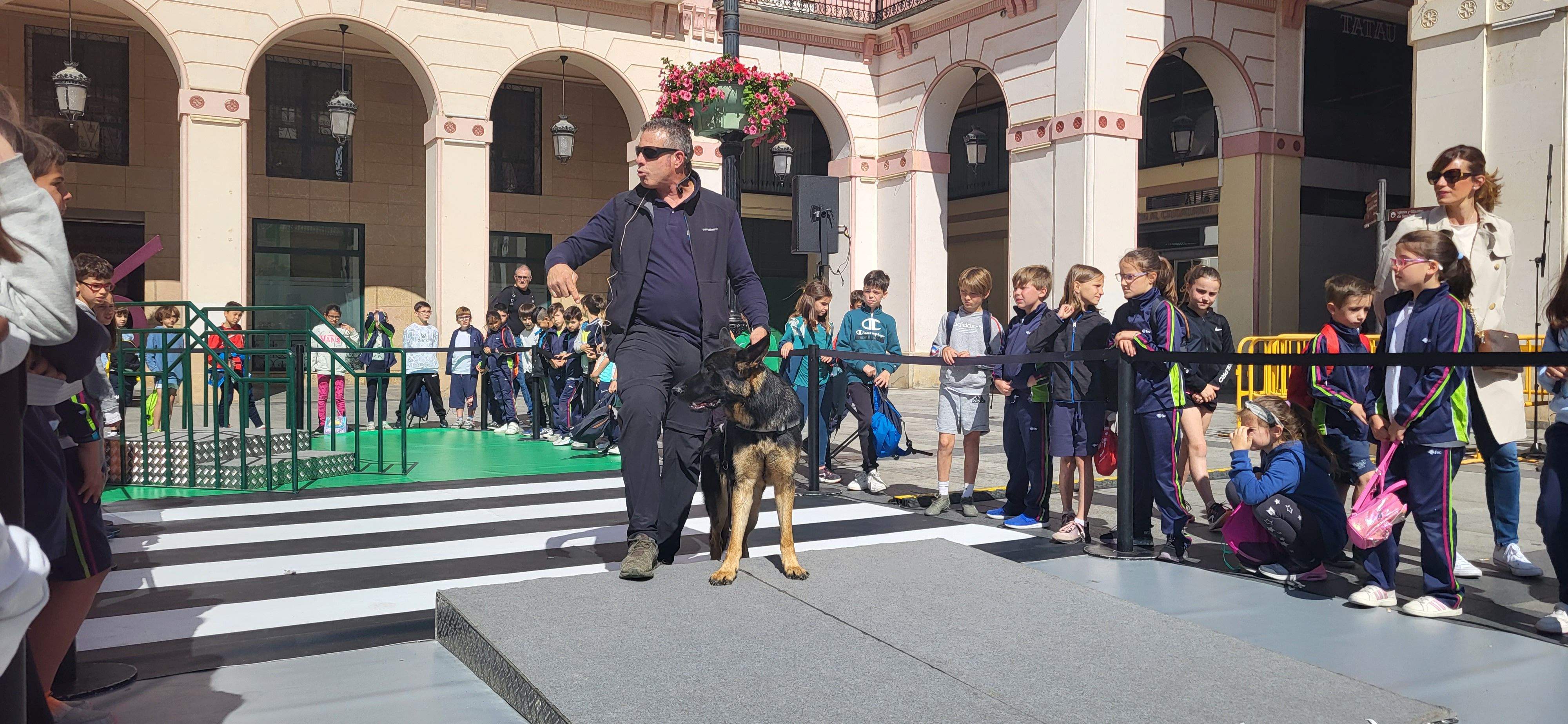 Exhibición con perros guía de la ONCE en Huesca. Foto Myriam Martínez