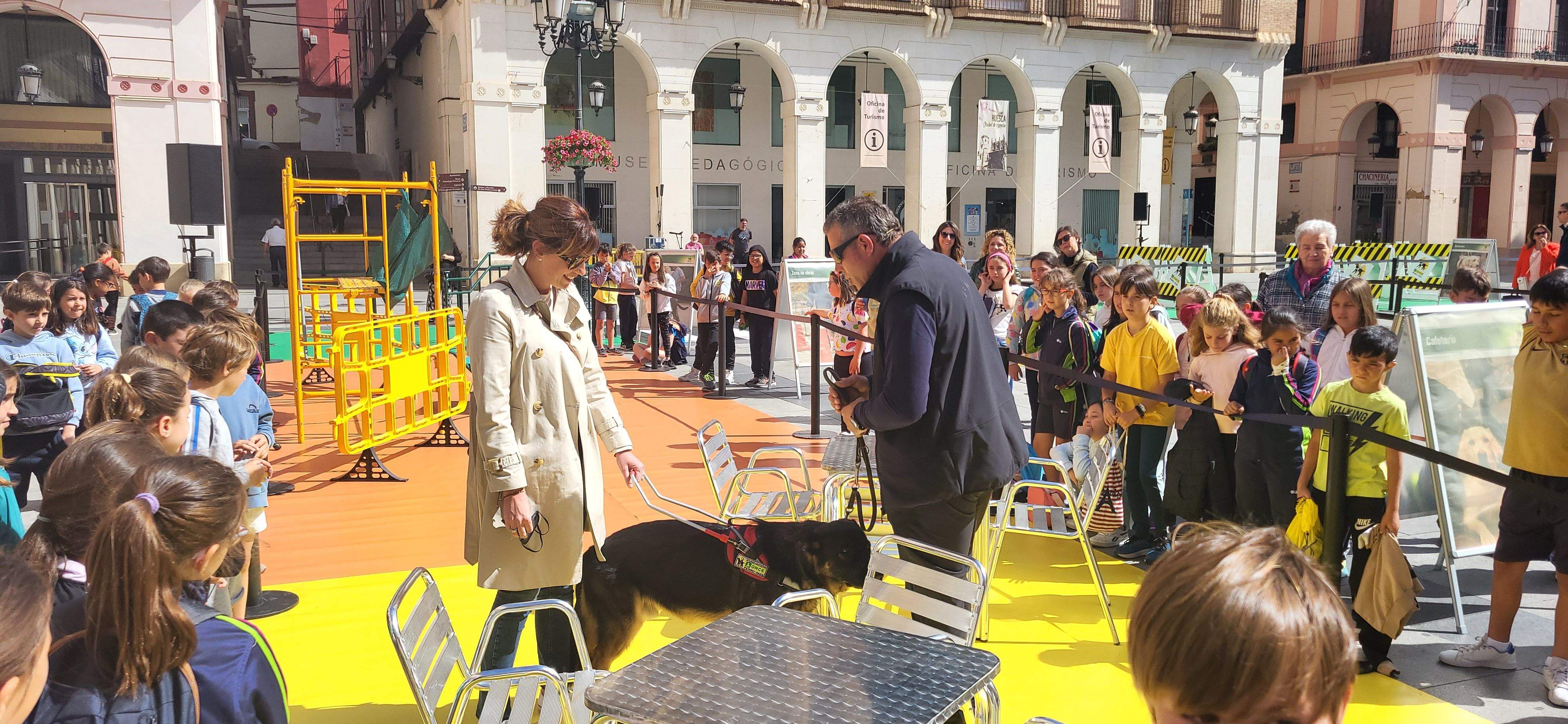 Exhibición con perros guía de la ONCE en Huesca. Foto Myriam Martínez