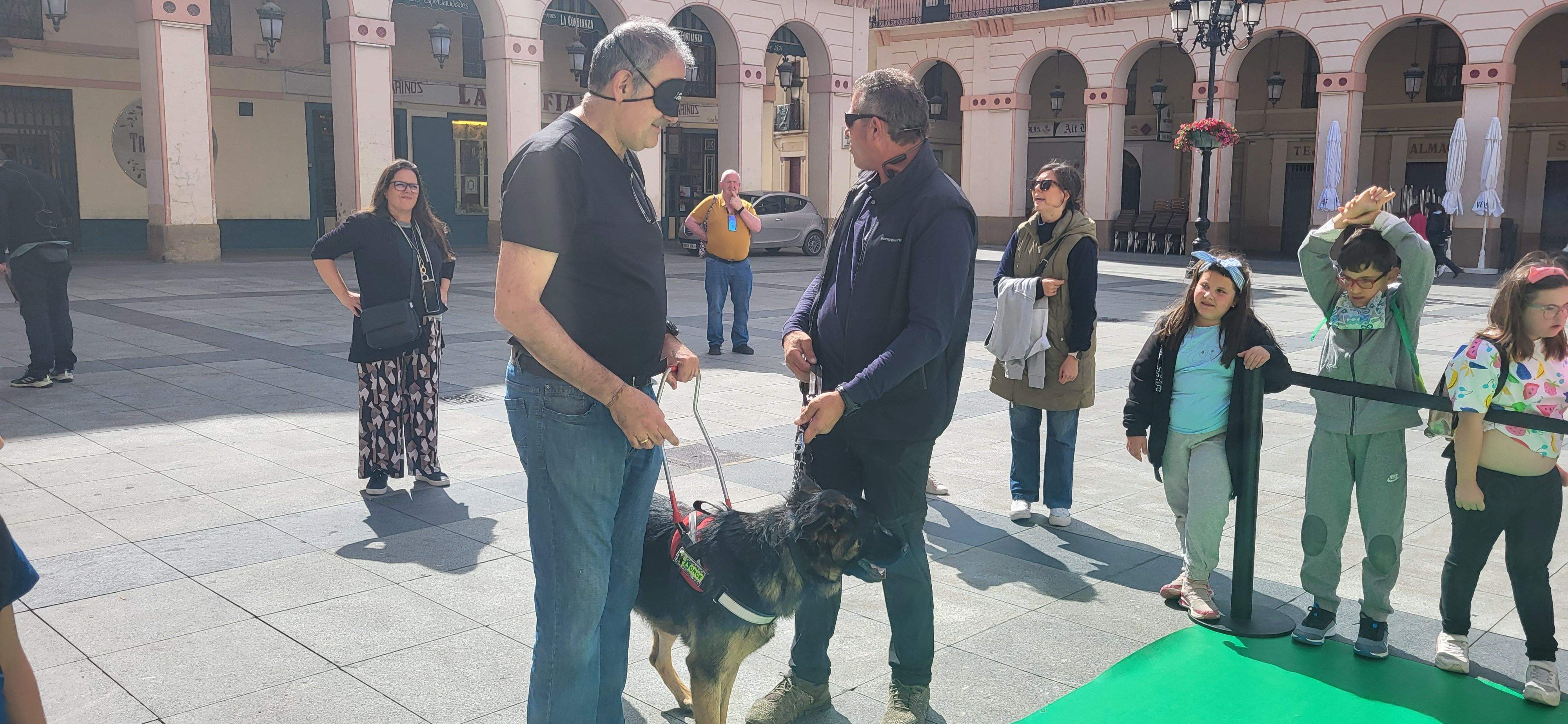Exhibición con perros guía de la ONCE en Huesca. Foto Myriam Martínez
