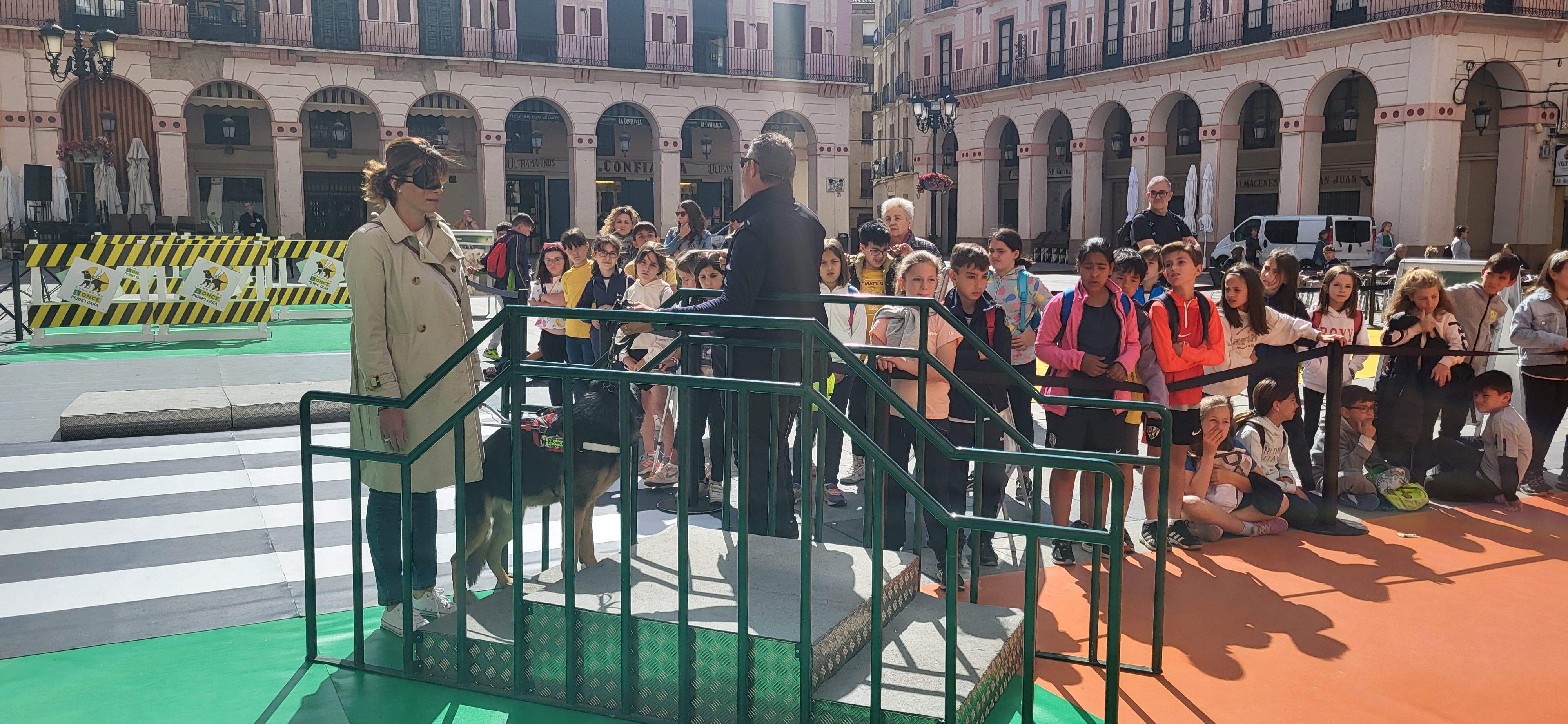 Exhibición con perros guía de la ONCE en Huesca. Foto Myriam Martínez