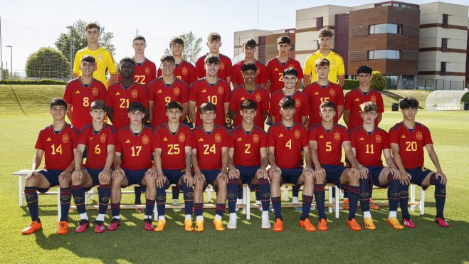 Los 20 convocados por Julen Guerrero para disputar el Europeo Sub 17. Foto: @SEFutbol/RFEF Los 20 convocados por Julen Guerrero para disputar el Europeo Sub 17. Foto: @SEFutbol/RFEF