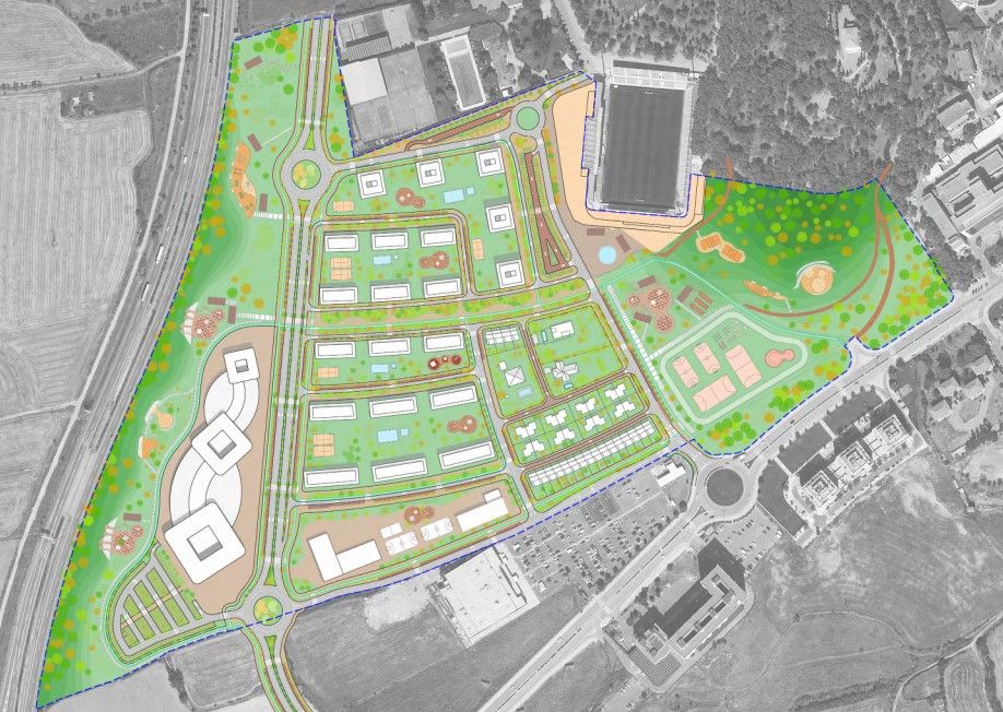 Área de actuación del proyecto Jardines del Alcoraz, en la zona del cerro de San Jorge, El Alcoraz y Martínes de Velasco.