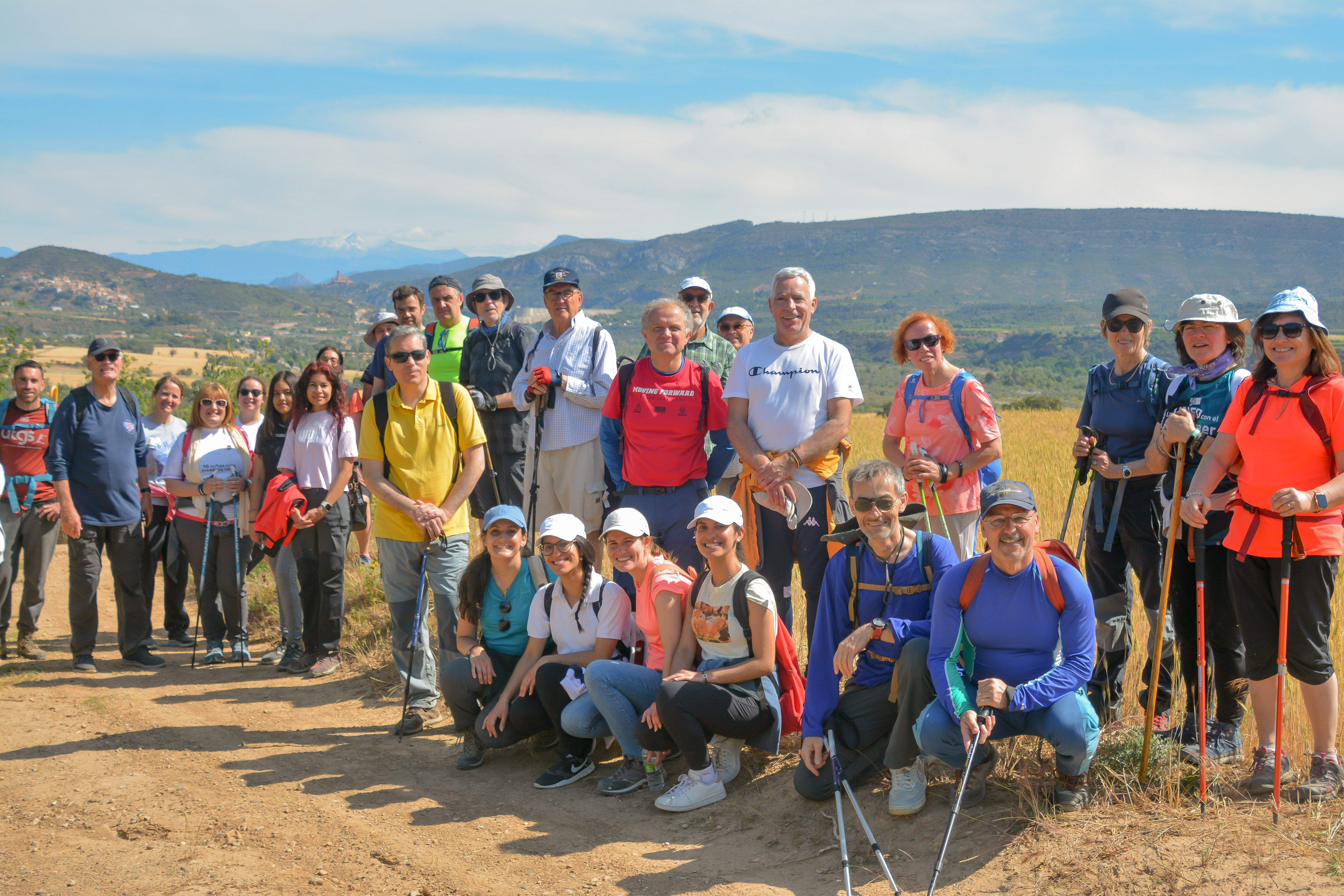 Participantes en la romería a pie de Barbastro a Torreciudad.