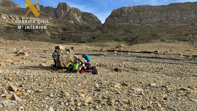 Zona en la que fue encontrado el montañero francés accidentado